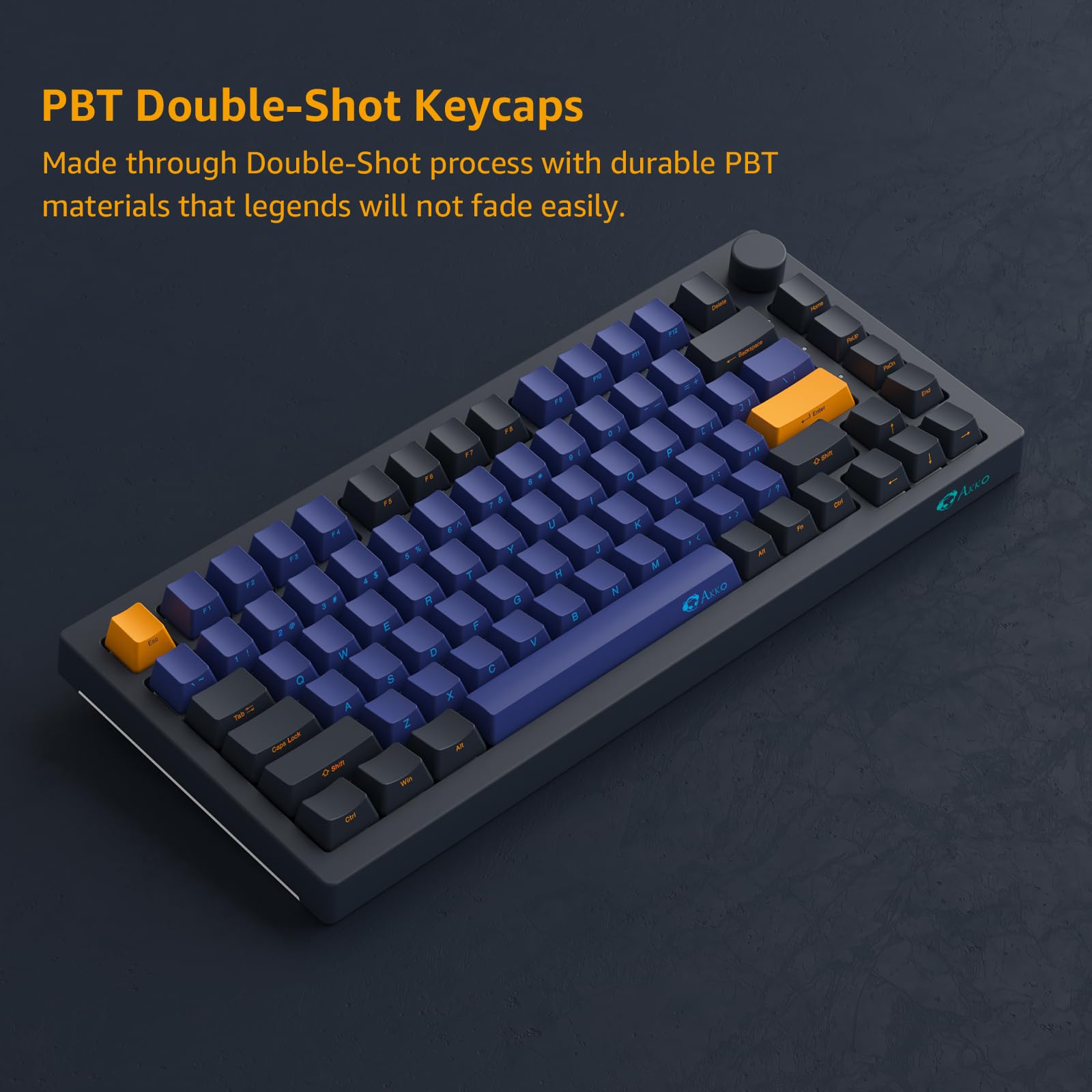Akko 5075B Plus Mechanical Keyboard 75% Rgb Hot Swappable Gaming Keyboard With Knob, Horizon Theme Keyboard With Pbt Double Shot