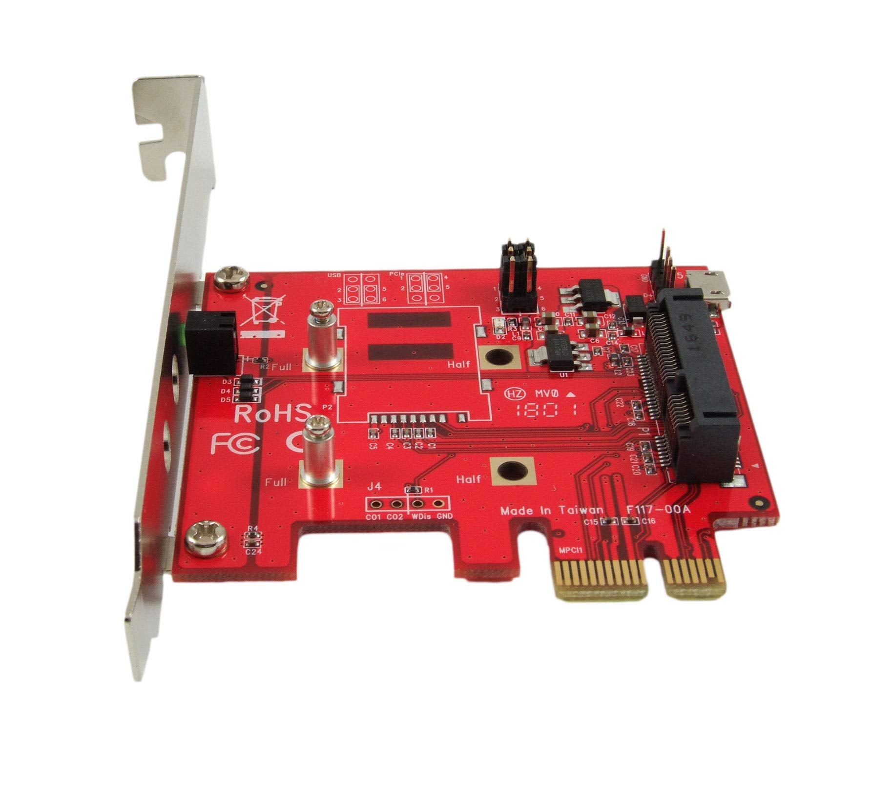 Ableconn Pex Mp117 Mini Pci E To Pci E Adapter Card   Mini Pcie To Pcie Adapter   Mpcie To Pcie   Ideal For Wireless Mini Pci Ex