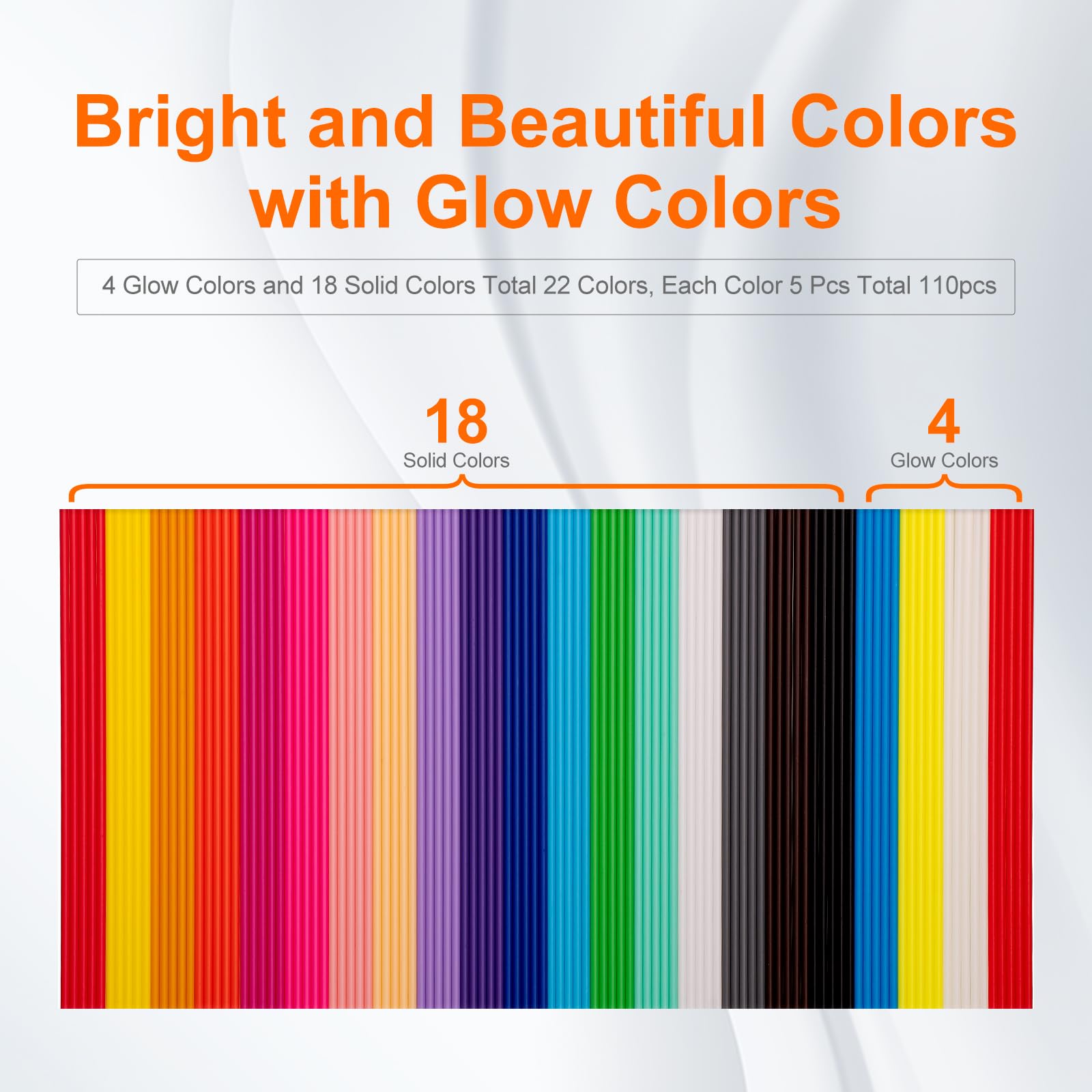 22 Colors 3D Doodler Pen Refills For 3Doodler Start 3D Pen Low Printing Temperature Pcl Filament 3Doodler Start Refills Packs Ea