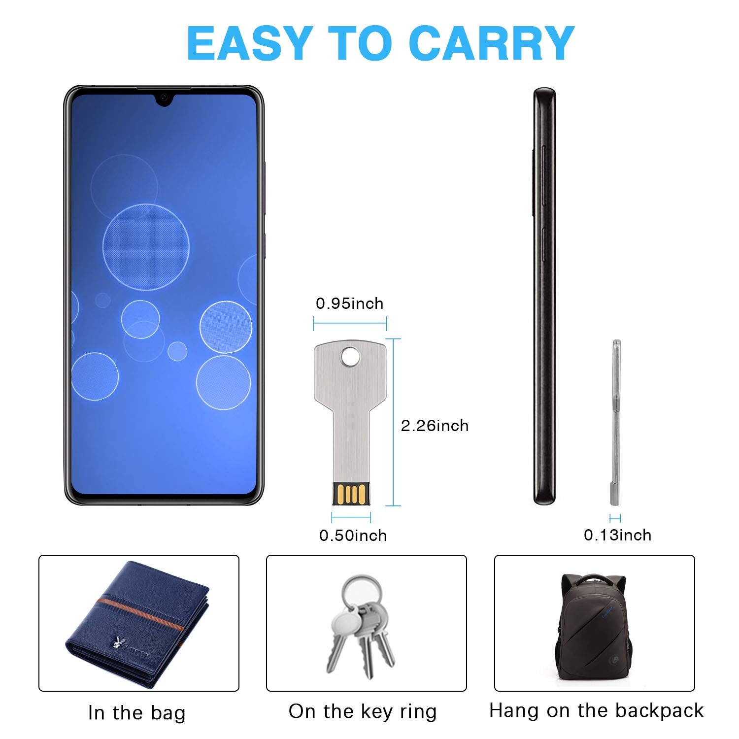 K&Zz 32Gb Key Flash Drive Usb Thumb Drives Metal Key Shaped Usb Drive Usb Stick Usb Storage Key Shaped Memory Stick, Silver