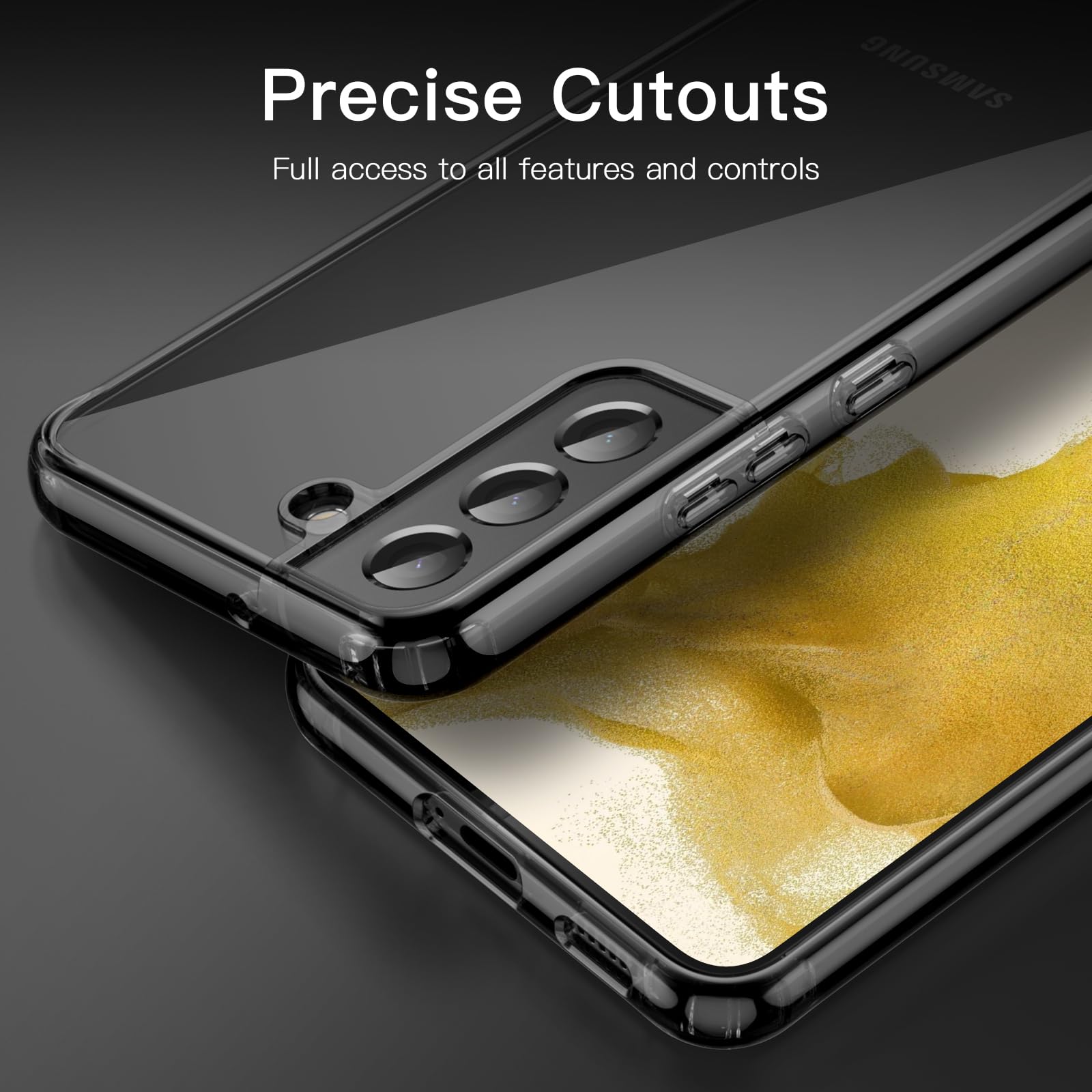 Jetech Case For Samsung Galaxy S22 5G 6.1-Inch, Non-Yellowing Shockproof Bumper Protective Phone Cover, Anti-Scratch Hard Pc Bac