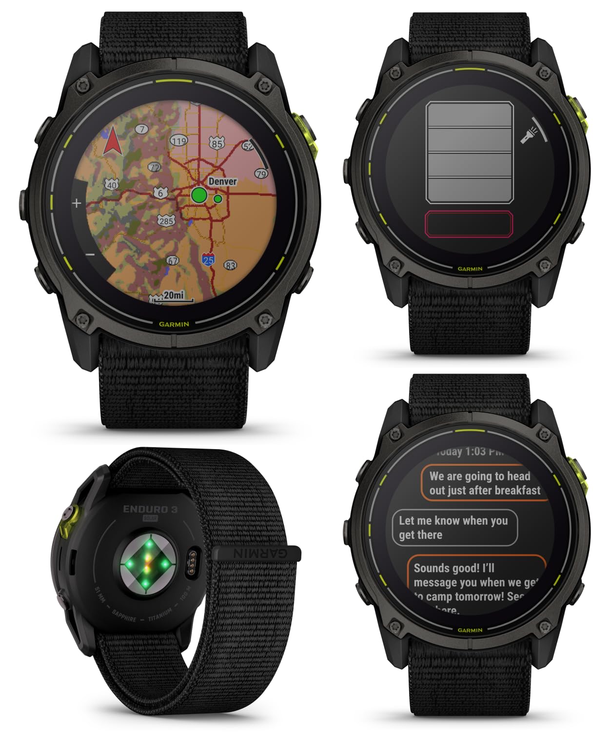 Wearable4U Garmin Enduro 3 - 51 Mm, Solar, Sapphire, Ultraperformance Gps Smartwatch, Carbon Gray Dlc Titanium With Black Ultraf