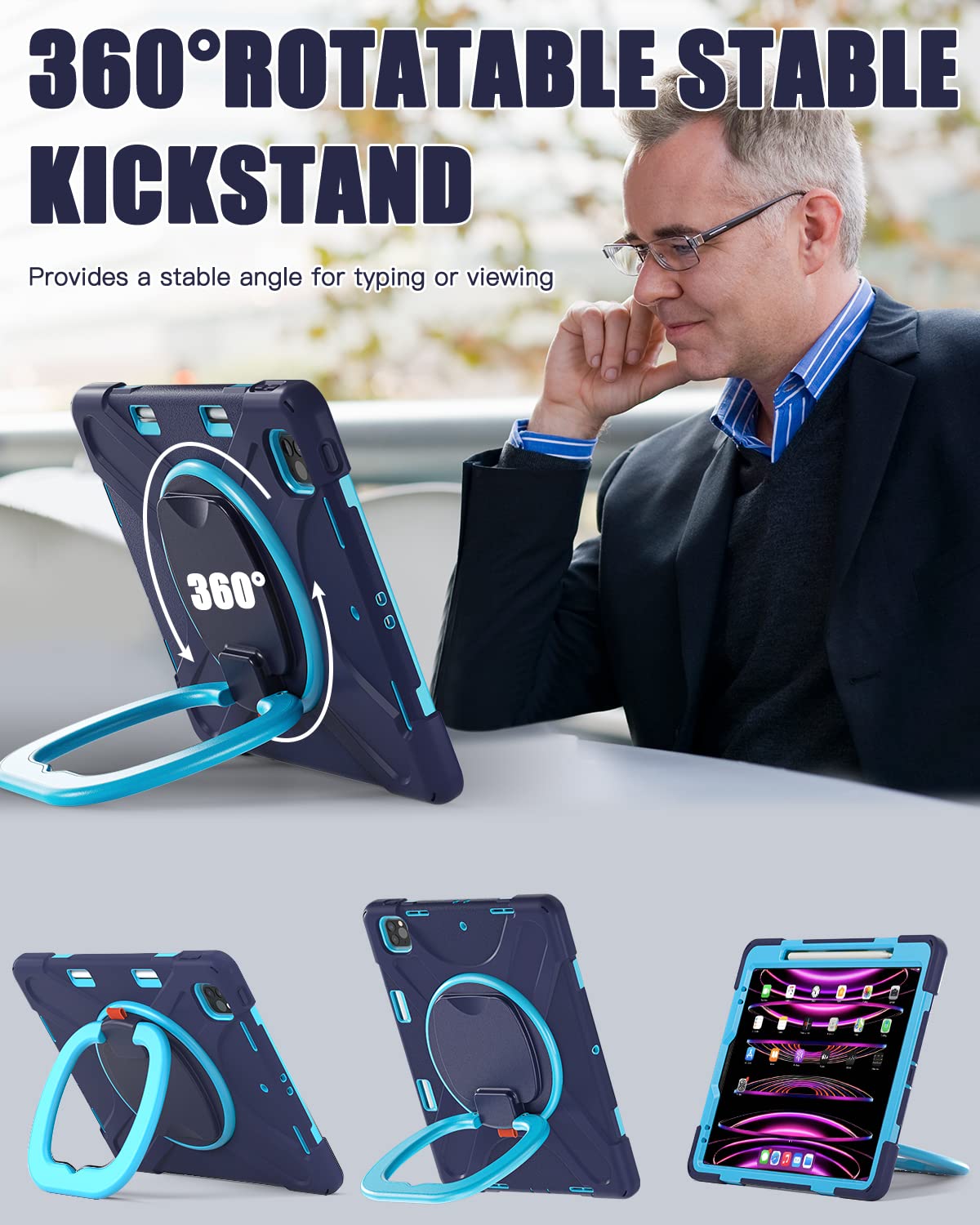 Braecn For Ipad Air 13 Inch Case M2 (2024), Ipad Pro 12.9 (2022/2021, 6Th/5Th/4Th/3Rd Gen), Heavy Duty Shockproof Cover With Pen