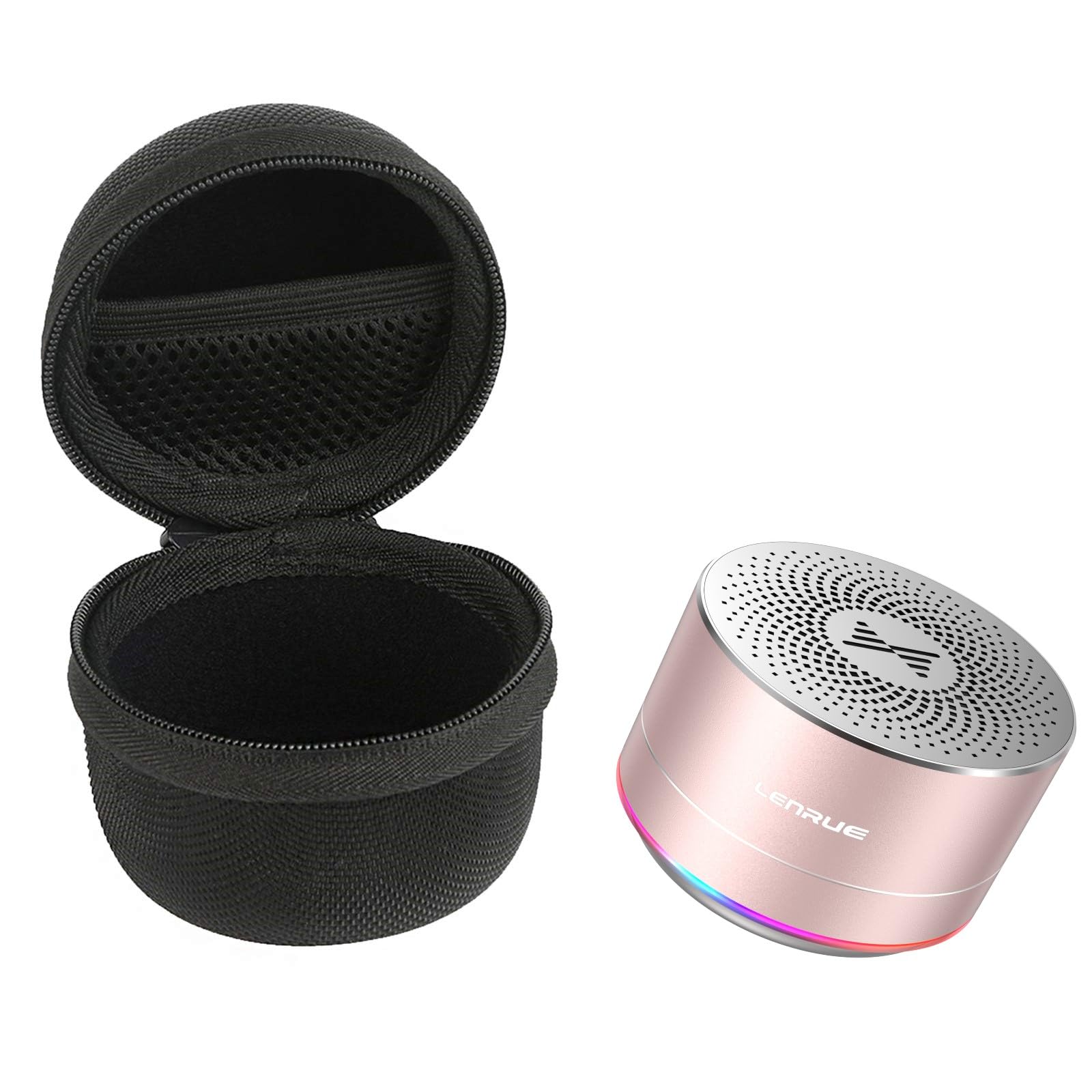 Lenrue Portable Wireless Bluetooth Speaker With Built In Mic,Handsfree Call,Aux Line,Hd Sound And Bass For Iphone Ipad Android Smartphone And More (Pink+Case)