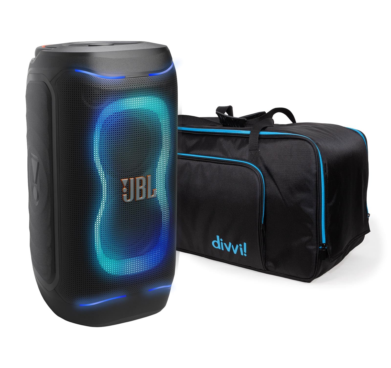 JBL PartyBox 130 Portable Party Speaker with divvi Transport Bag Kit  Black