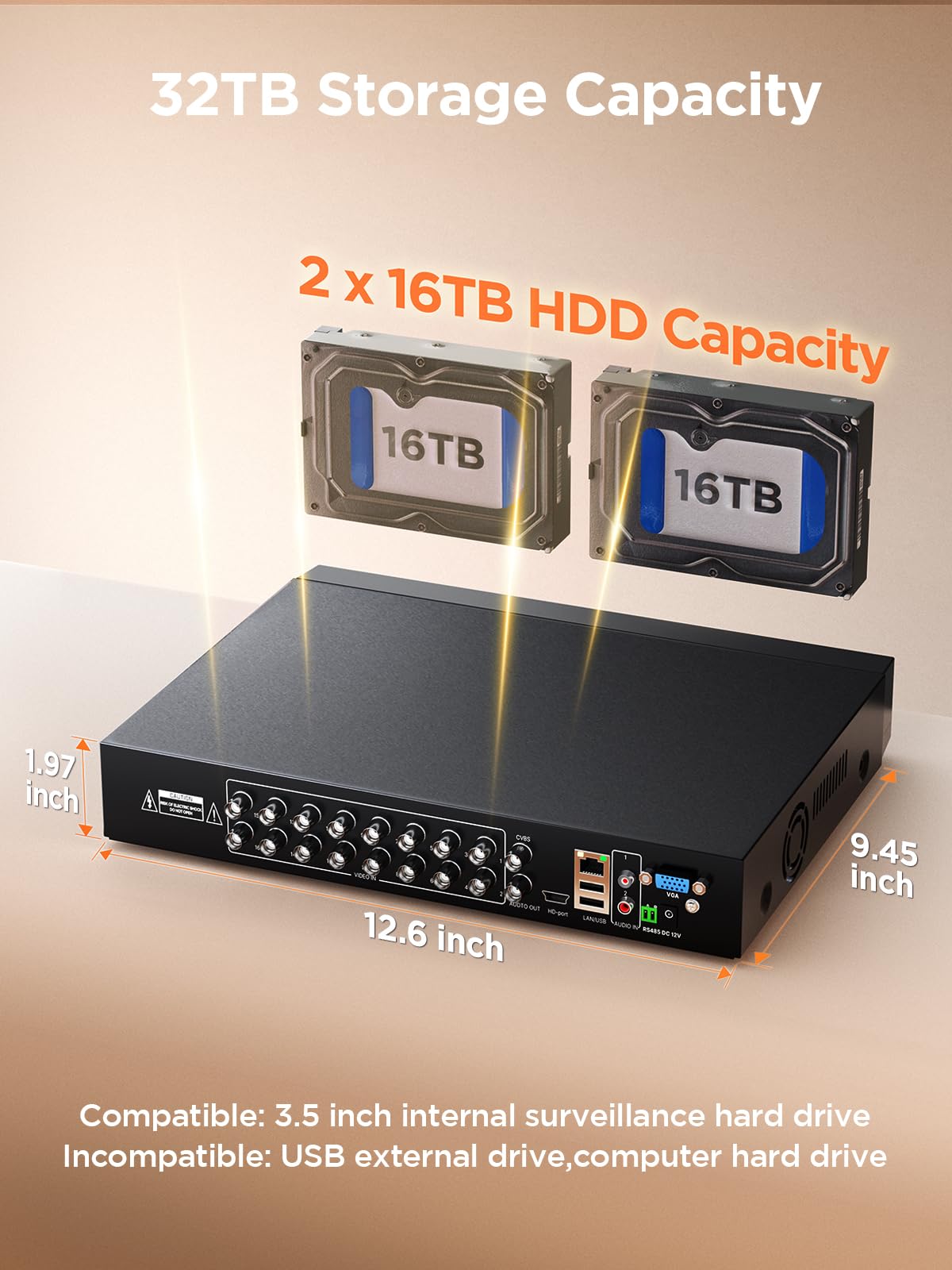 Tigersecu Ultra Hd 5Mp 16 Channel Hybrid Security Dvr/Nvr Without Hard Drive, Expandable To 32 Cameras, 6-In-1 Home Surveillance