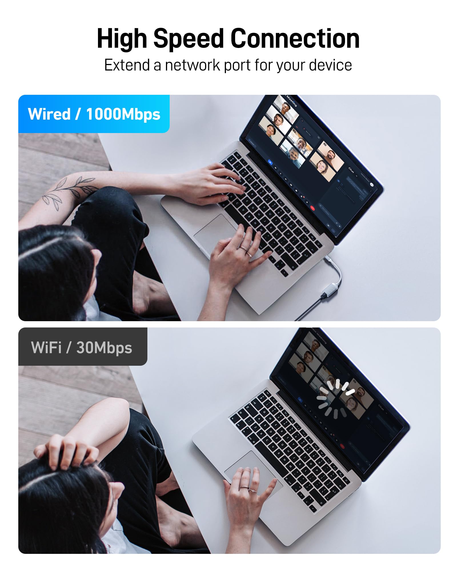 Acer Usb C To Ethernet Adapter, Gigabit Rj45 To Usb 3.0 Type C Ethernet Lan Network Adapter, Portable Thunderbolt 3/4 Adapter Fo