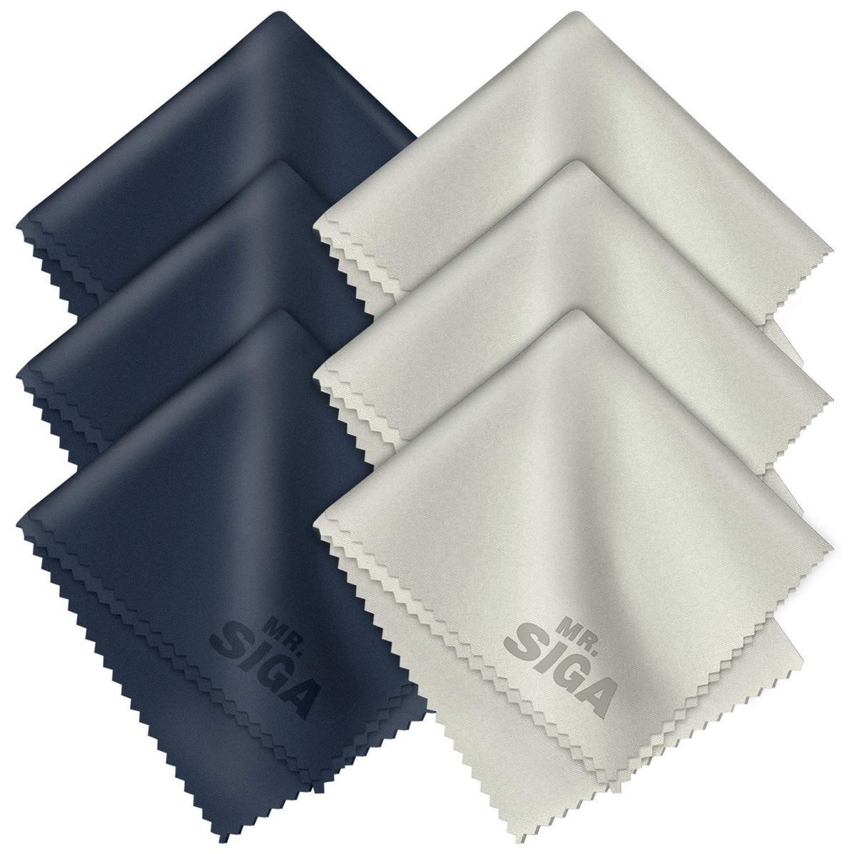 Mr.Siga Premium Microfiber Cleaning Cloths For Lens, Eyeglasses, Screens, Tablets, Glasses, 6 Pack, 6 X 7 Inches (15 X 18 Cm)