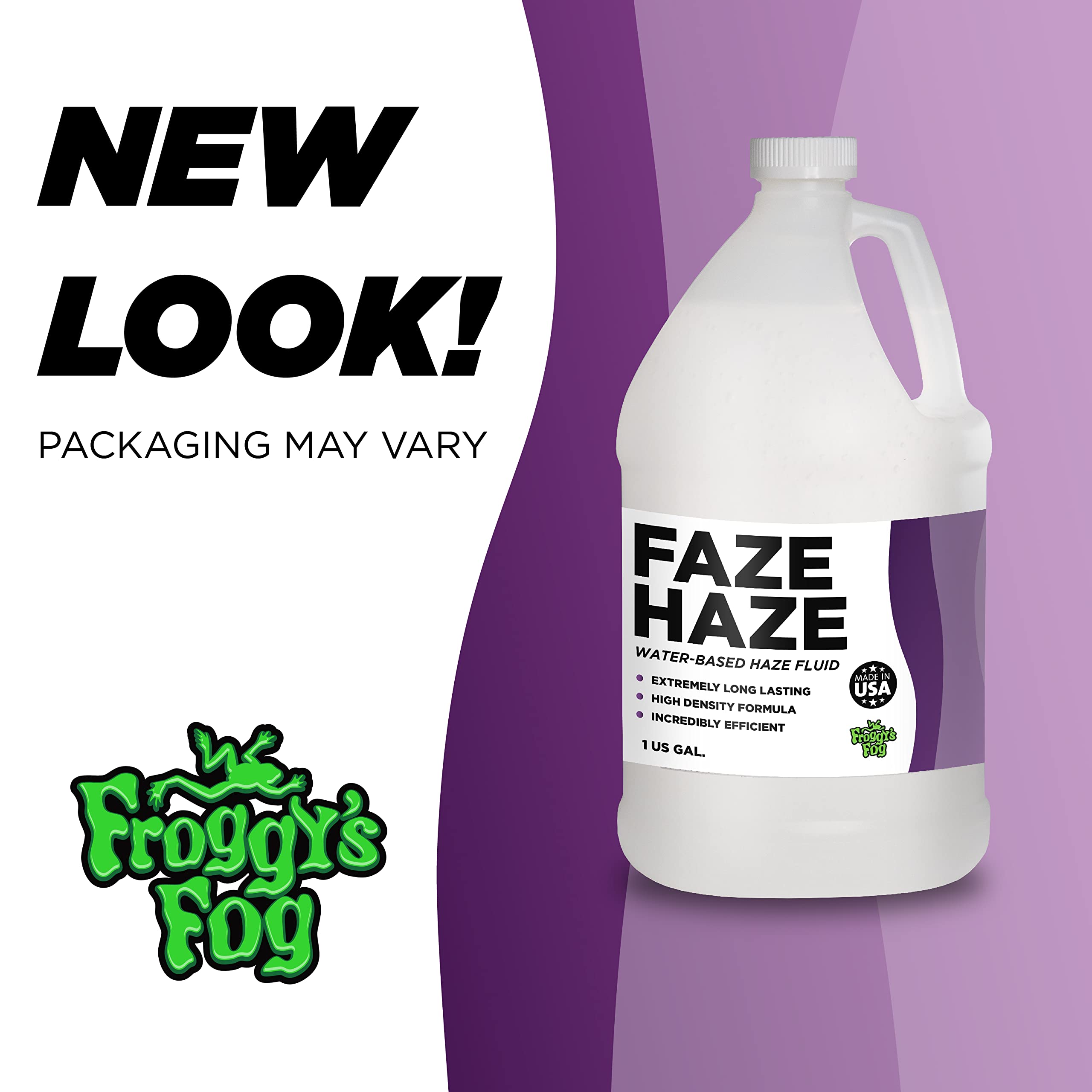 Froggys Fog Faze Haze Professional Haze Fluid, Water-Based Hazer Fluid Works With A Wide Variety Of Haze Machines, 1 Gallon