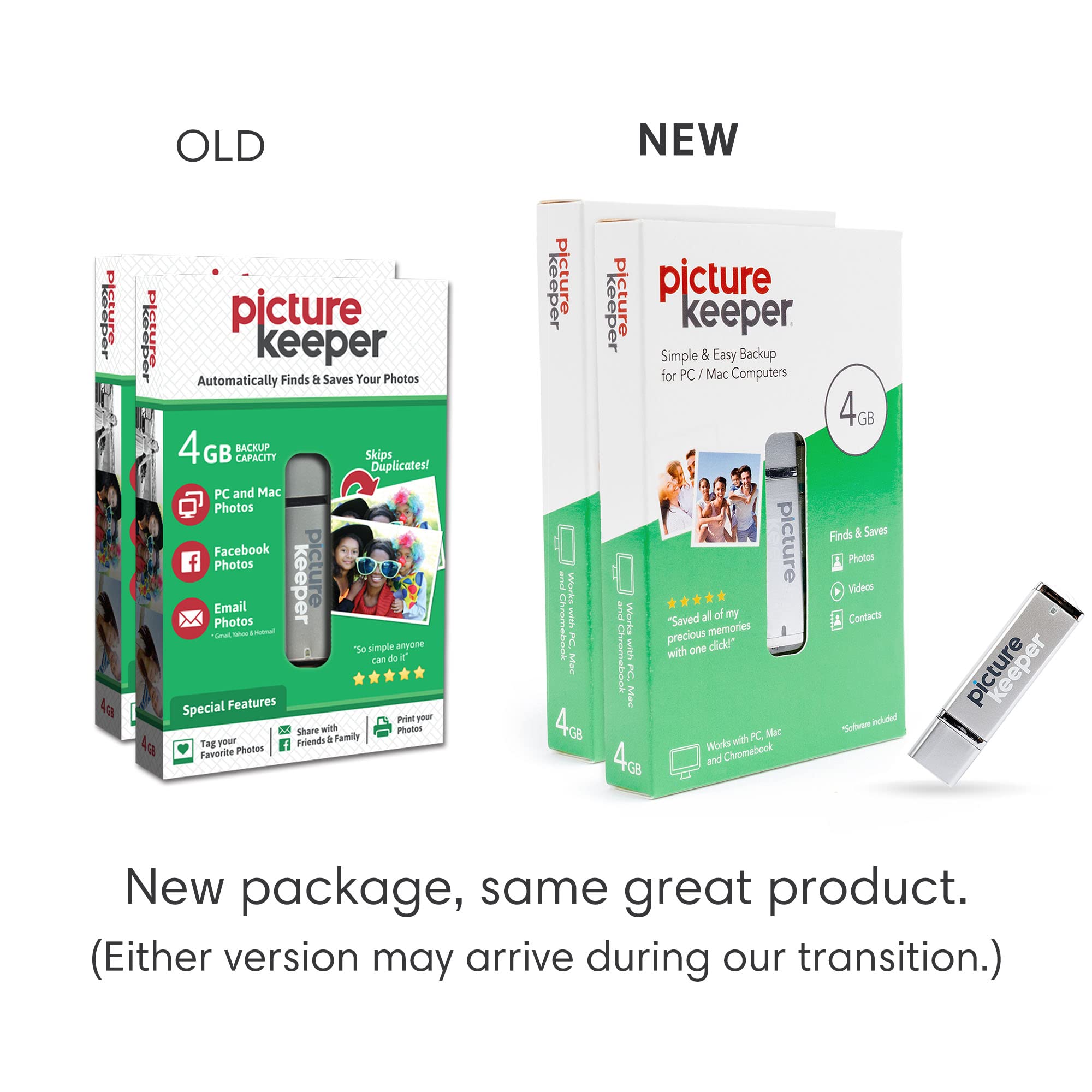 Picture Keeper Photo & Video Usb Flash Drive For Pcs, Apple, & Android Devices, 4Gb Thumb Drive