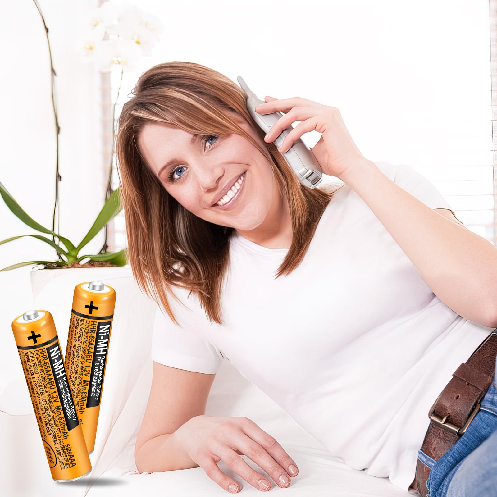 Triangle Power 6 Pack Hhr 65Aaabu Ni Mh Rechargeable Batteries 1.2V 630Mah Aaa Battery For Panasonic Cordless Telephone Batterie