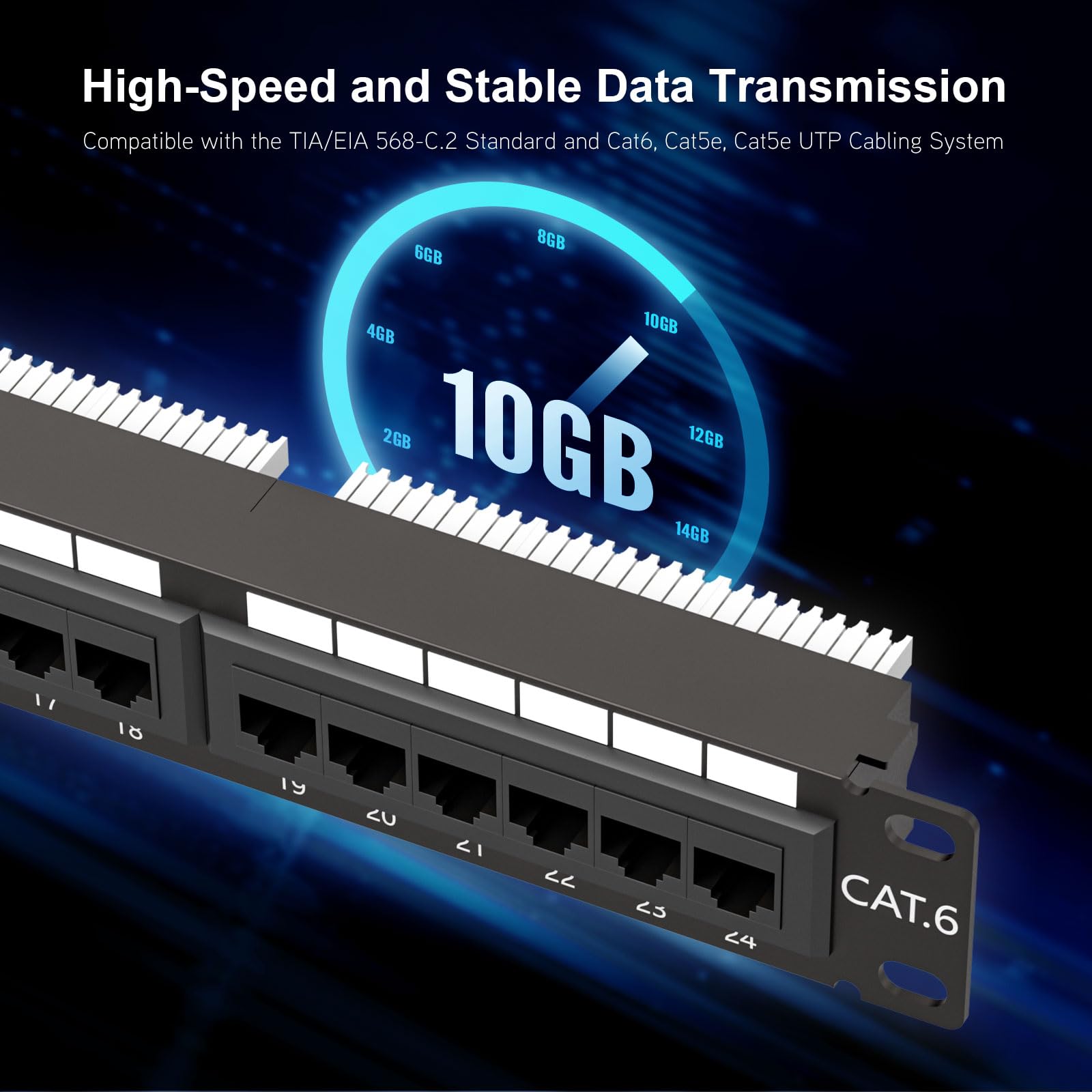Iwillink 10Gbps Patch Panel 24 Port, Cat6 Patch Panel, Rj45 Keystone Network Patch Panel Rackmount Or Wall Mount For Gigabit Net