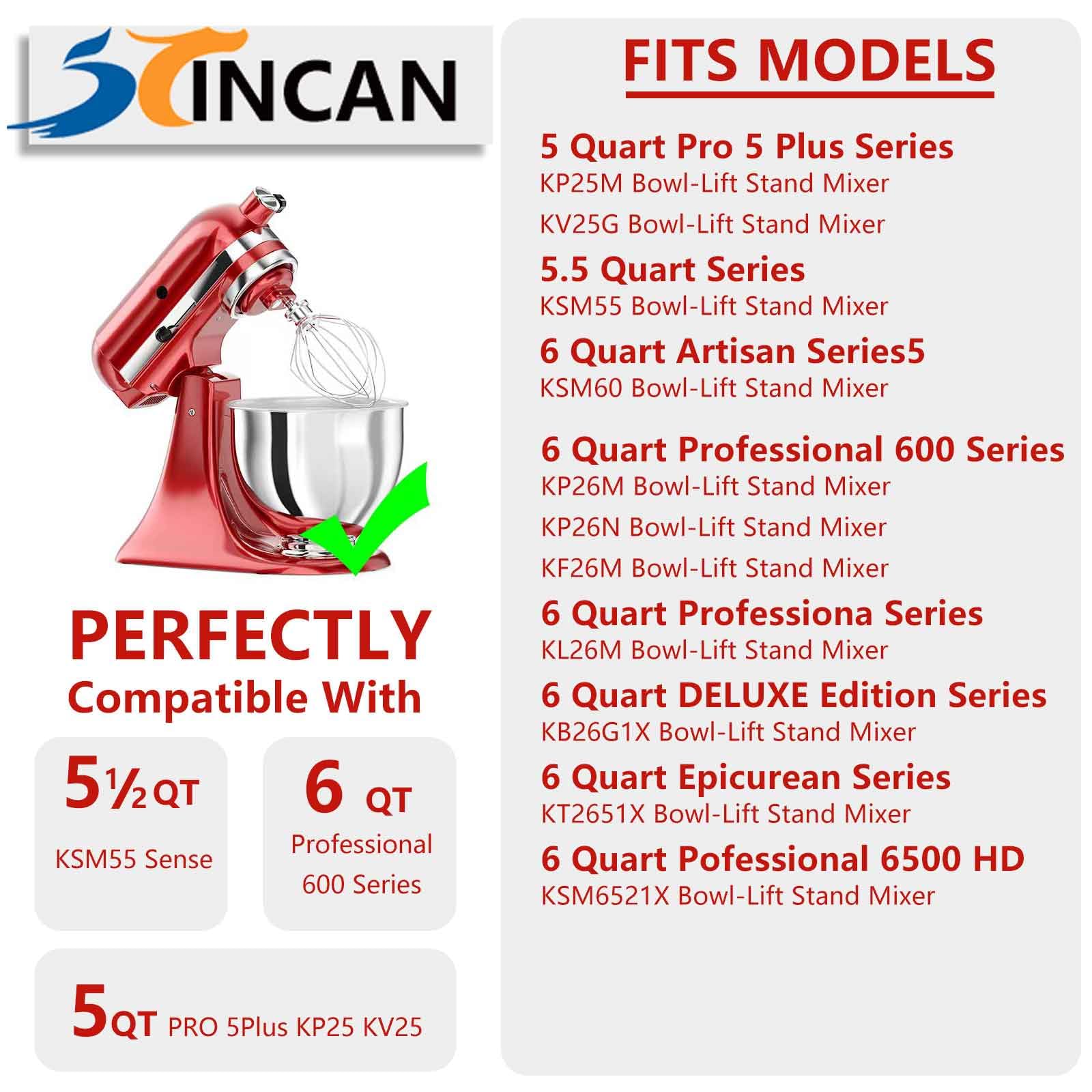 Kn256 Stainless Steel 6 Wire Whip Attachment For Kitchenaid Bowl Lift Mixer 6 Quart Bowl, Stainless Steel Whisk Replacement For