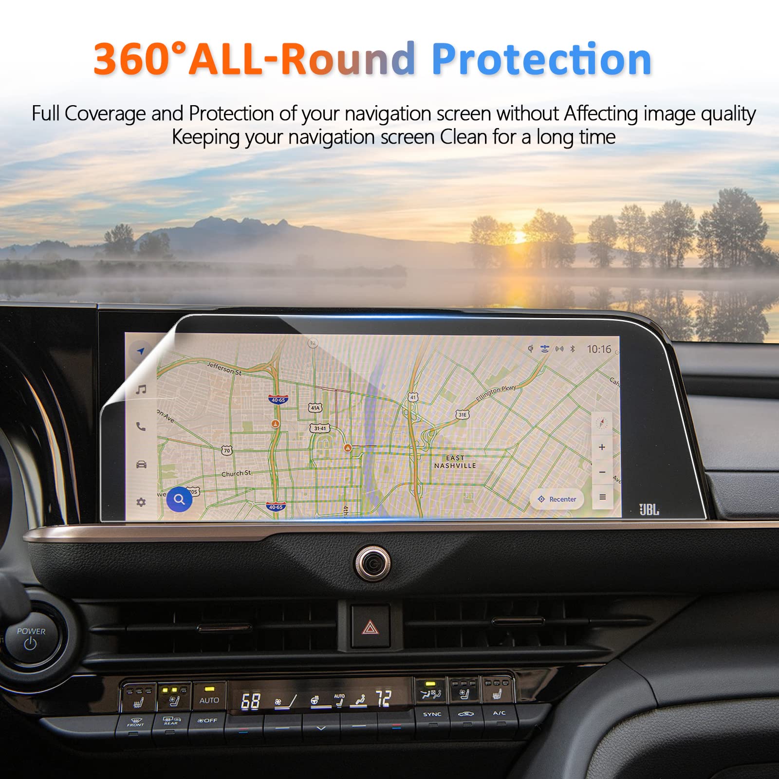 2023 2025 Crown (2Pcs) Screen Protector For Toyota Crown Touchscreen Display Cover For Toyota Crown 2023 2024 2025 Accessories Xle/Limited/Platinum/Nightshade 12.3' Nano Foils 2Pcs