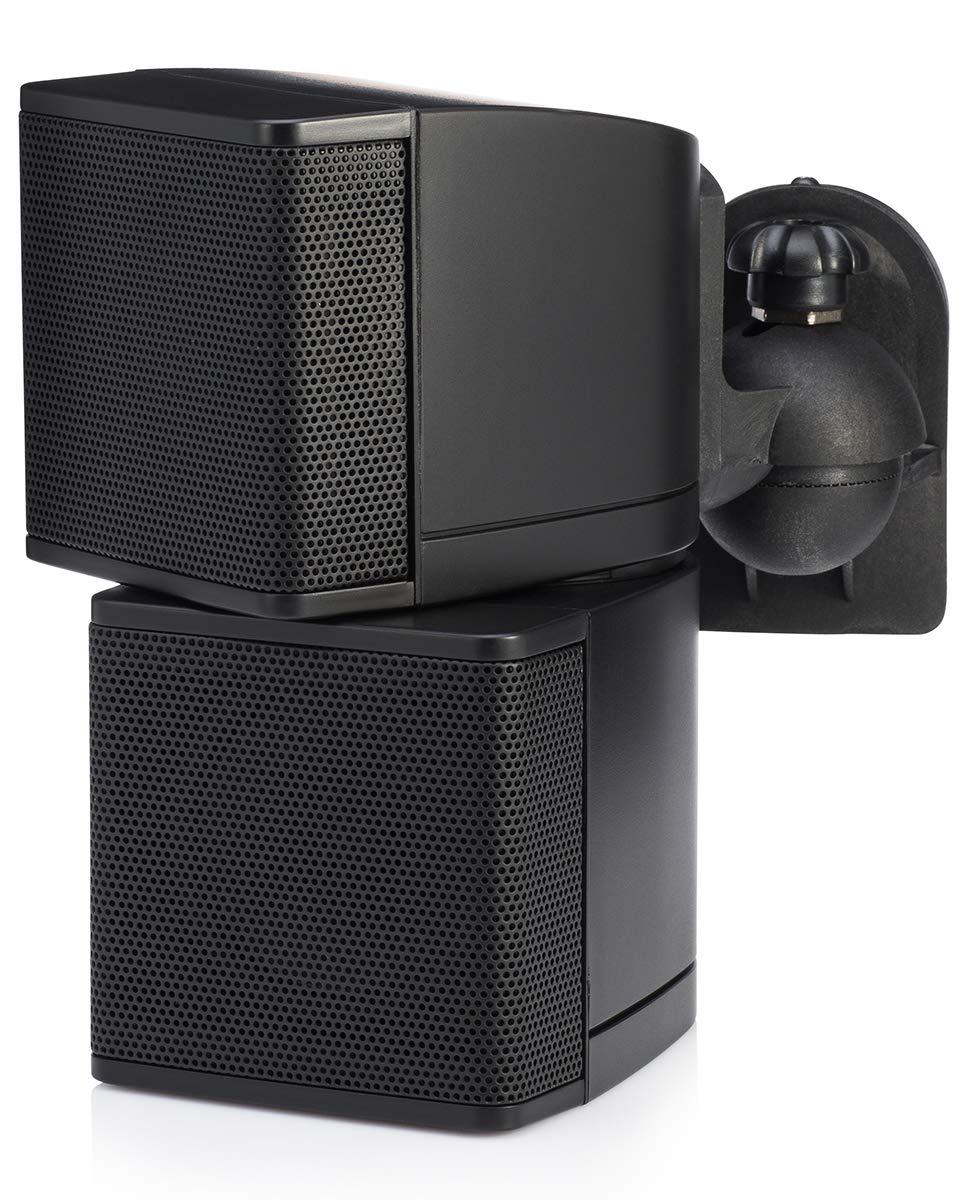 Pure Resonance Audio Mc2.5B Dual 2.5� Swiveling Surround Sound Mini Cube Speaker (Pair, Black) (With Brackets)