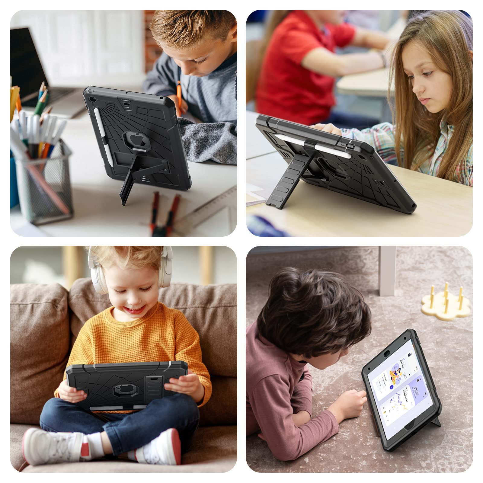 Bundle Of Ipad 9Th Generation Case 2021 And Glass Screen Protector | Ipad 10.2 Case For Kids 8Th 7Th Generation With Pencil Hold