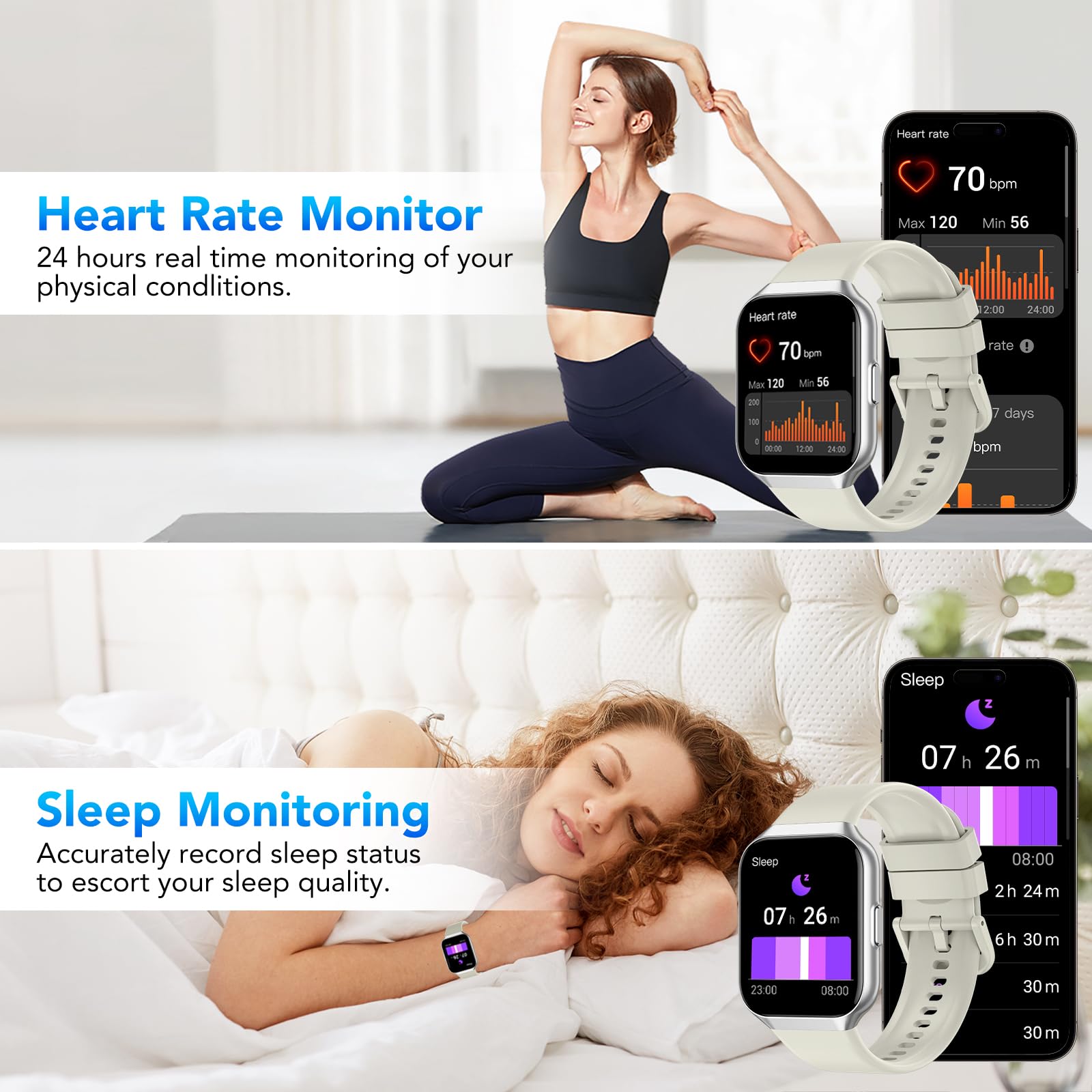 Smart Watch For Men Women (Answer/Make Call), 1.96 '' Smartwatch Fitness Activity Tracker, 110+ Sports Ip68 Waterproof, Heart Ra