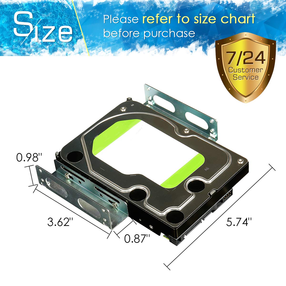 Hdd Hard Drive Metal Mounting Bracket Adapter, Convert Any 3.5 In Hdd Into One 5.25 In Drive Bay(1X3.5 To 5.25 In)