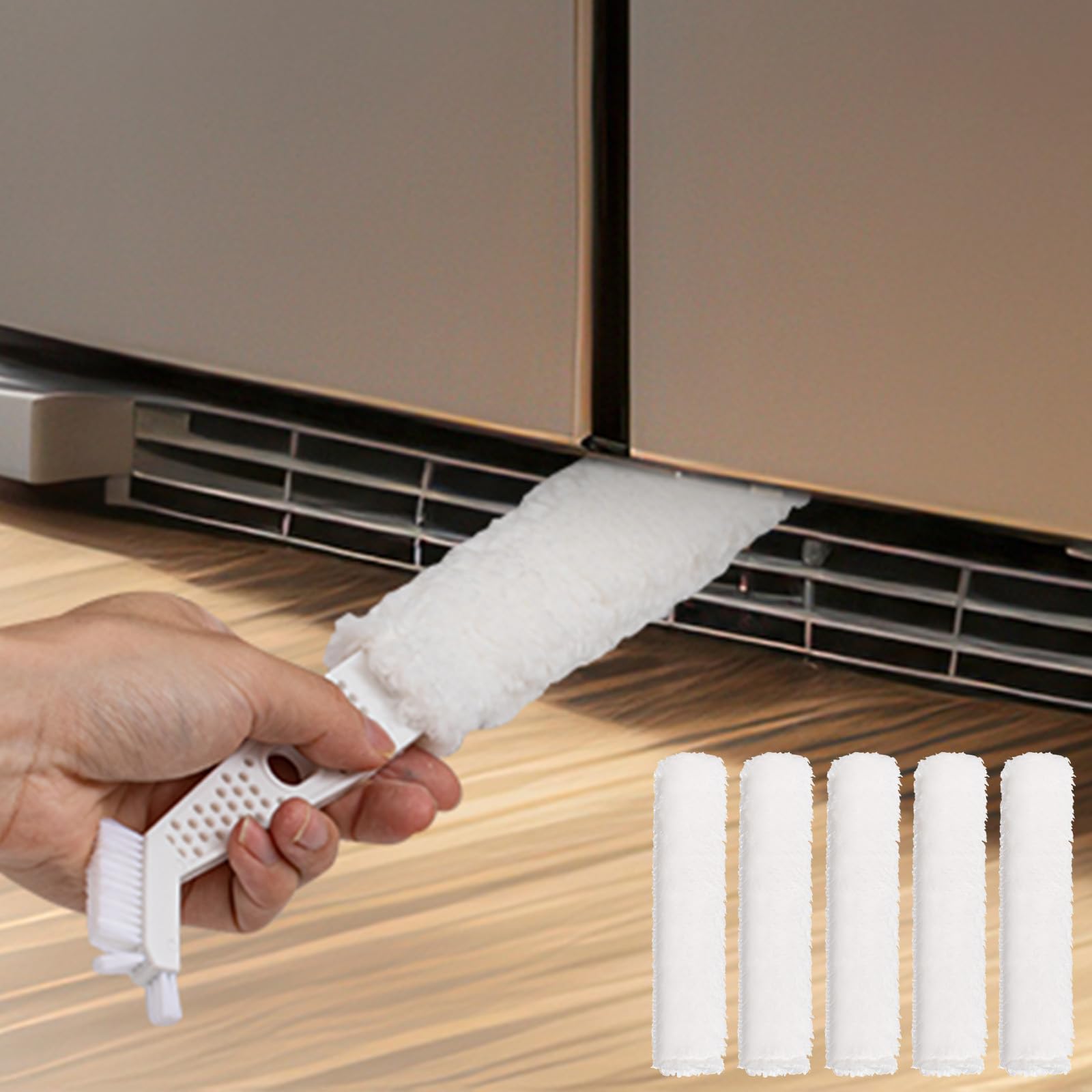 Air Conditioner Cleaner Set Mini Split Cleaning Kit Under Fridge Cleaning Tool Window Unit Kit with 5 Replaceable Brush Clothes 