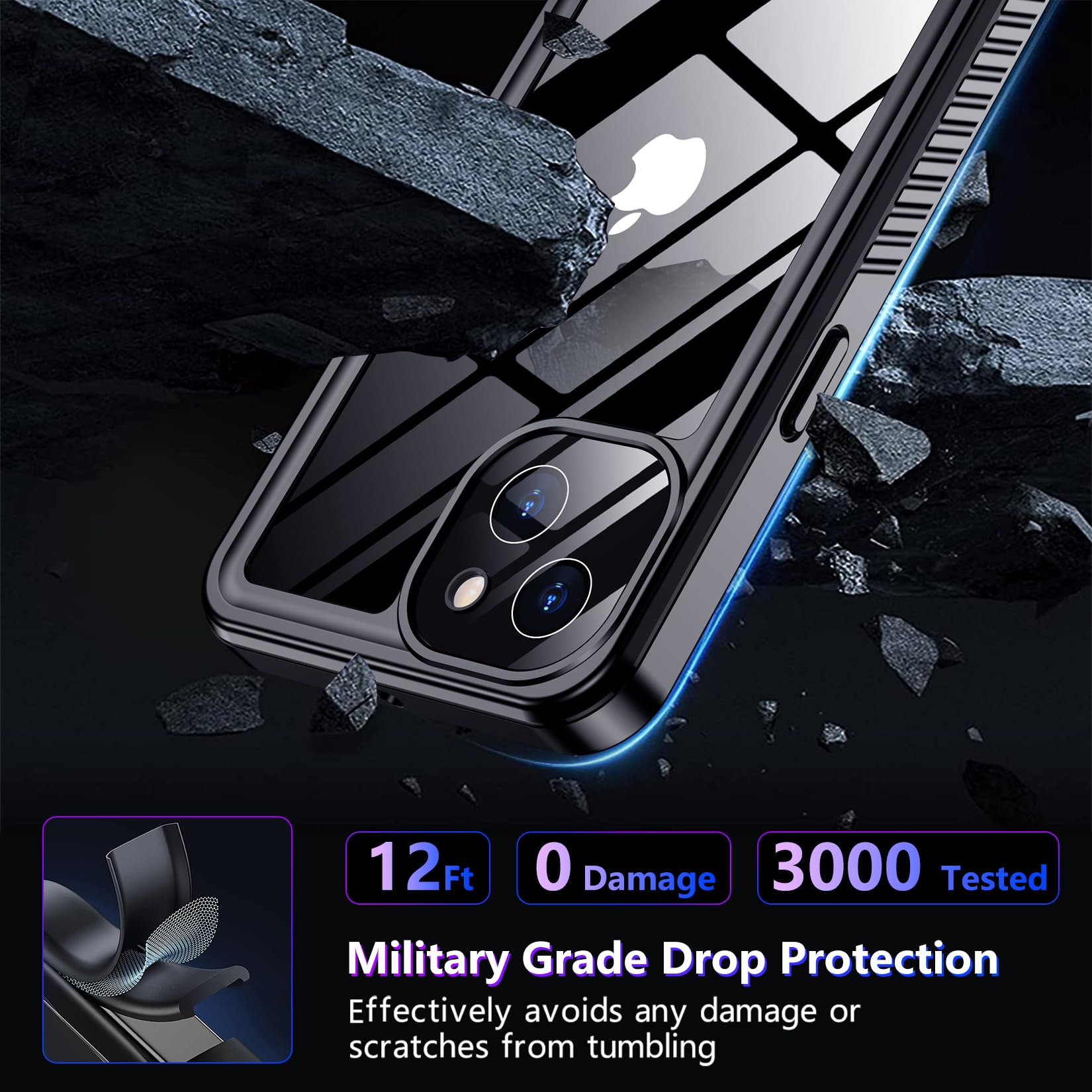 Red2Fire 2024 New For Iphone 13 Case Waterproof,[Built In Screen Protector & Camera Protector][Full Body Shockproof][Ip68 Underw