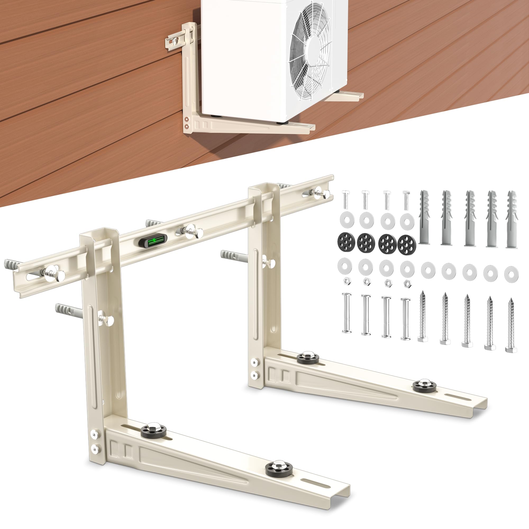 Toutgood Mini Split Wall Mounting Bracket, Heavy Duty Outdoor Wall Bracket For 7000 Btu To 12000 Btu Ductless Mini Split Air Con