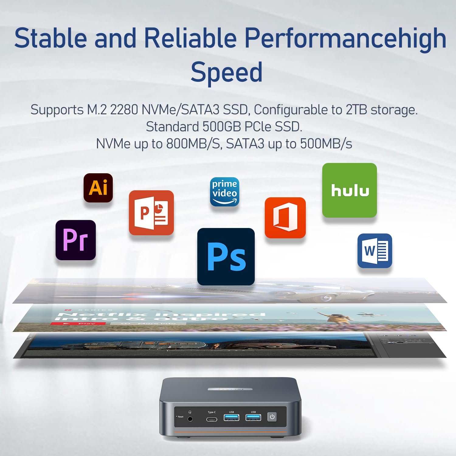 Trycoo Wi 6 Mini Desktop Computer,Intel Alder Lake N95(3.4 Ghz) Mini Pc, 16Gb Ram 512Gb M.2 Ssd,Support Triple 4K Uhd/Hd 2.0/Lan