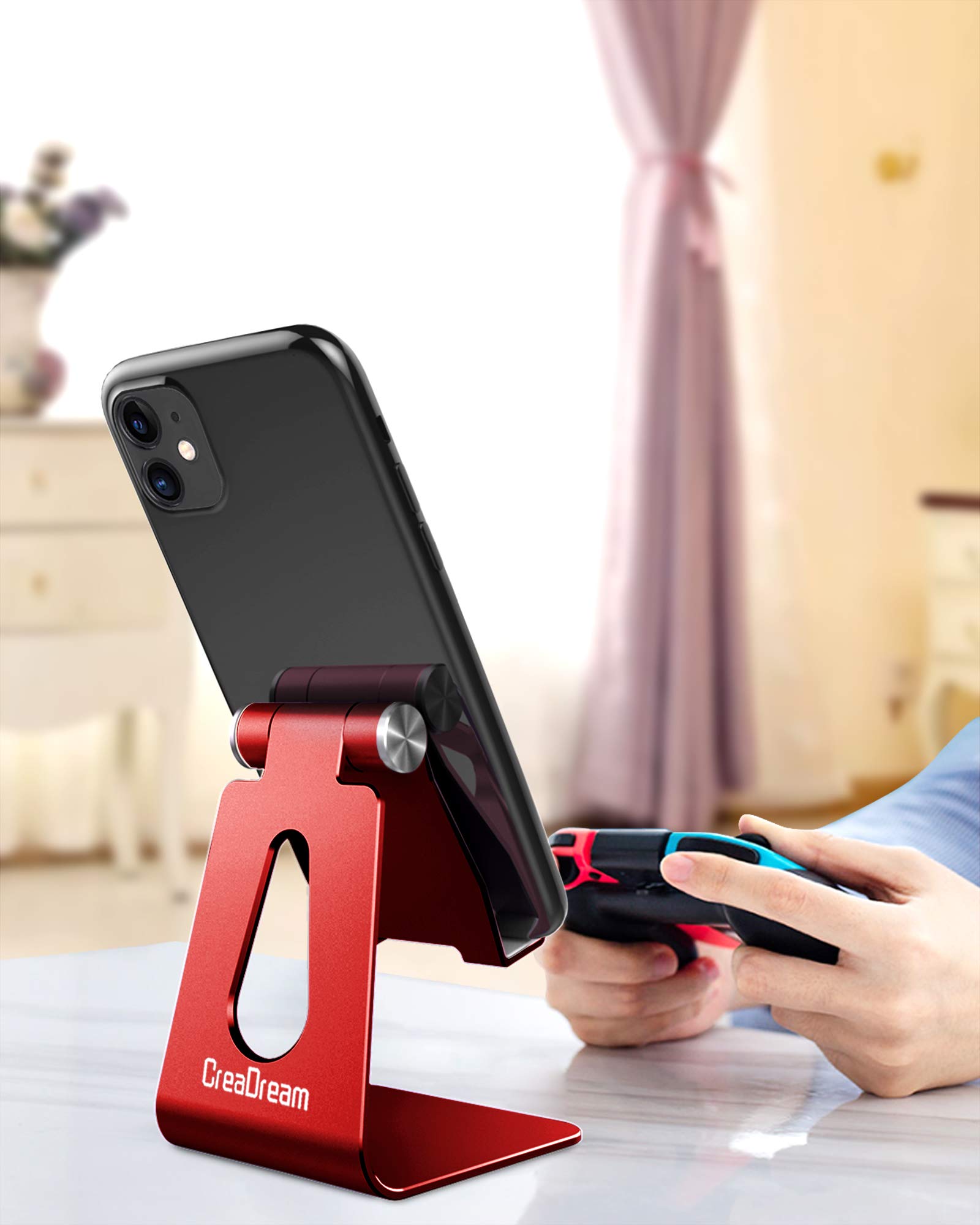 Creadream Adjustable Cell Phone Stand, Phone Stand, Cradle, Dock, Holder, Aluminum Desktop Stand Compatible With Phone Xs Max Xr