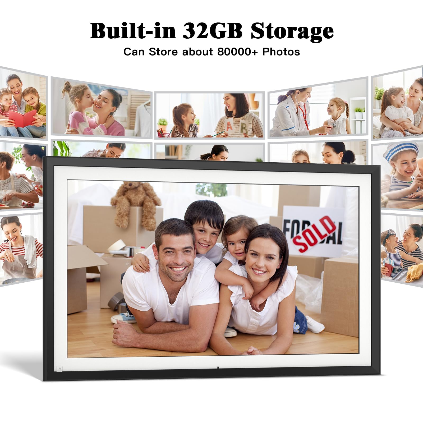 Digital Picture Frame 15.6 Inch Digital Photo Frame   32Gb Smart Picture Frame, Fhd 1080P, Full Function, Slideshow, Motion Sens
