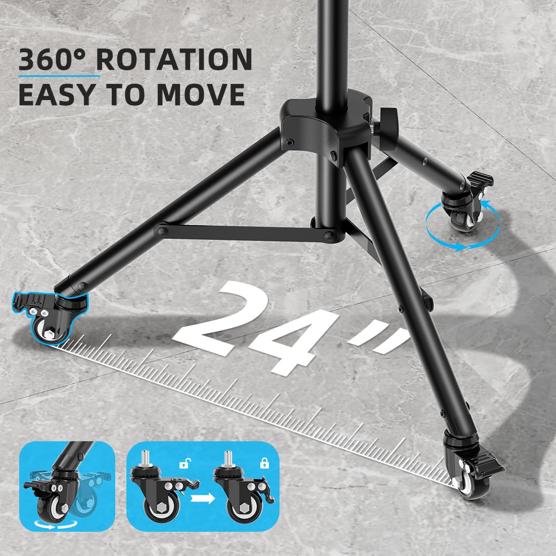 Gzgdljq Projector Stand With Wheels, Laptop Tripod From 29 To 69 With Mouse Tray, Adjustable Height Dj Racks Stands With Goosene