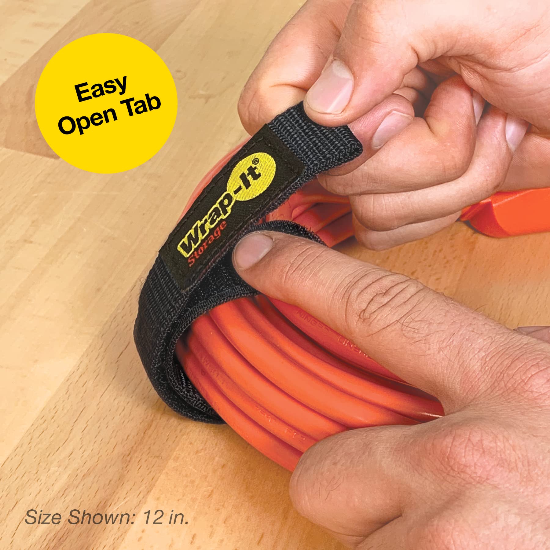 Quick Straps By Wrap It Storage   9    (12 Pack) Black   Hook And Loop Straps For Hose And Cord Storage And Organization