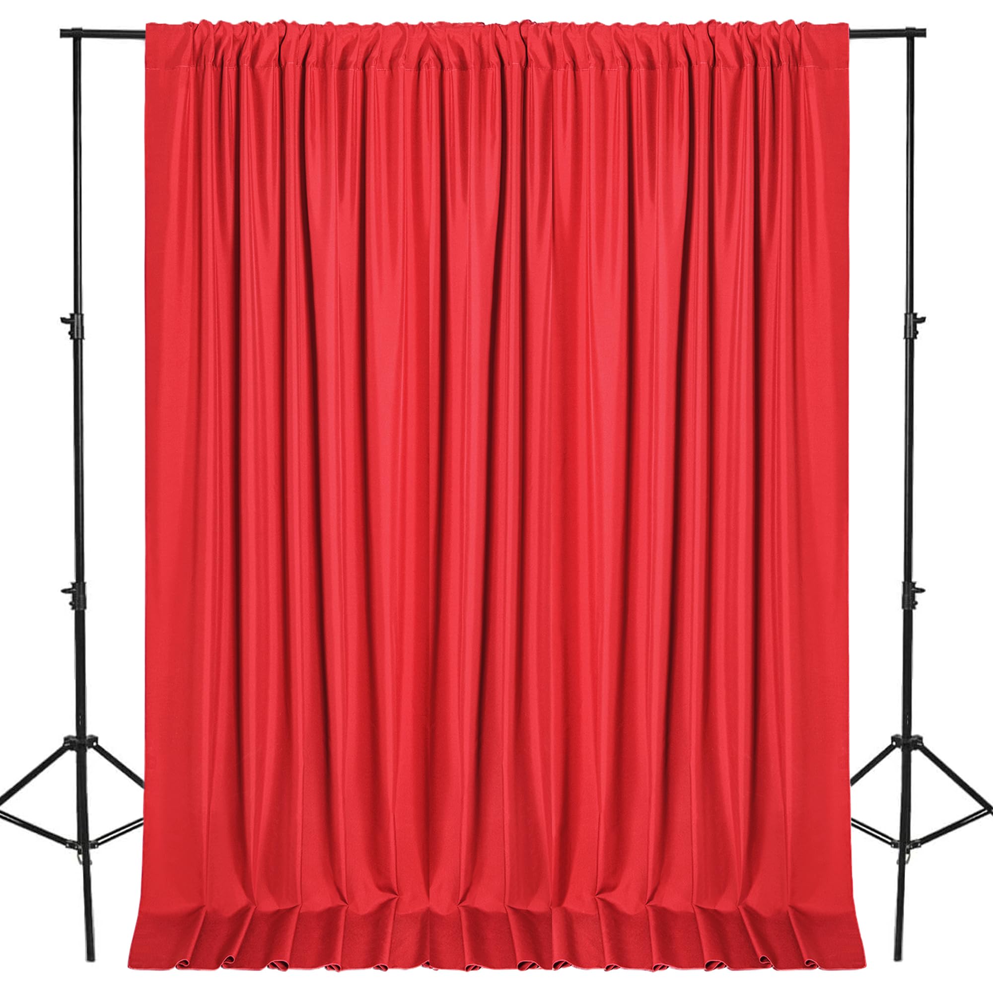 Dwcn 10X10 Ft Red Backdrop Curtains For Parties, Background Curtains Photography Backdrop Drapes With Rod Pockets For Wedding De