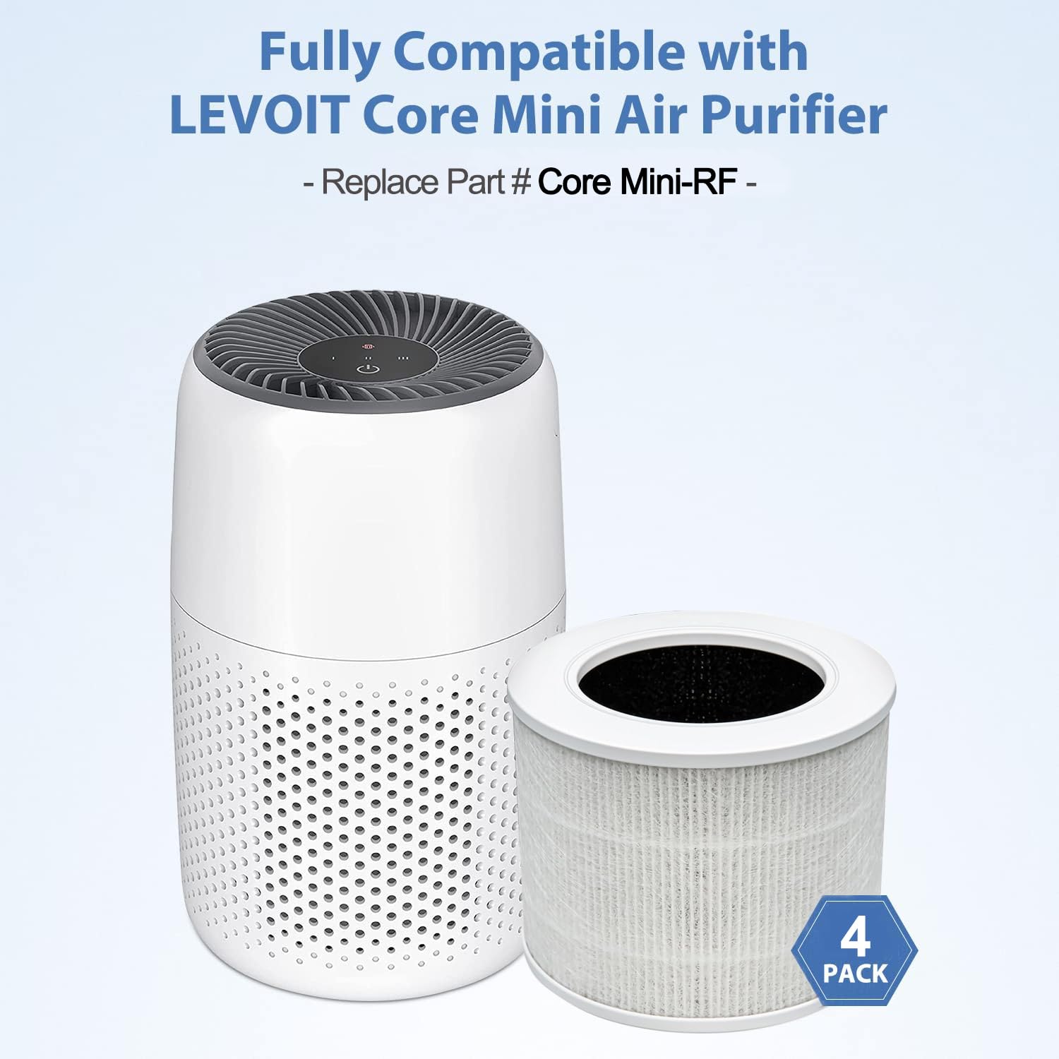 4 Pack Core Mini Air Purifier Replacement Filter Compatible With Levoit Core Mini Air Purifier,Core Miini P,3 In 1 High Efficien