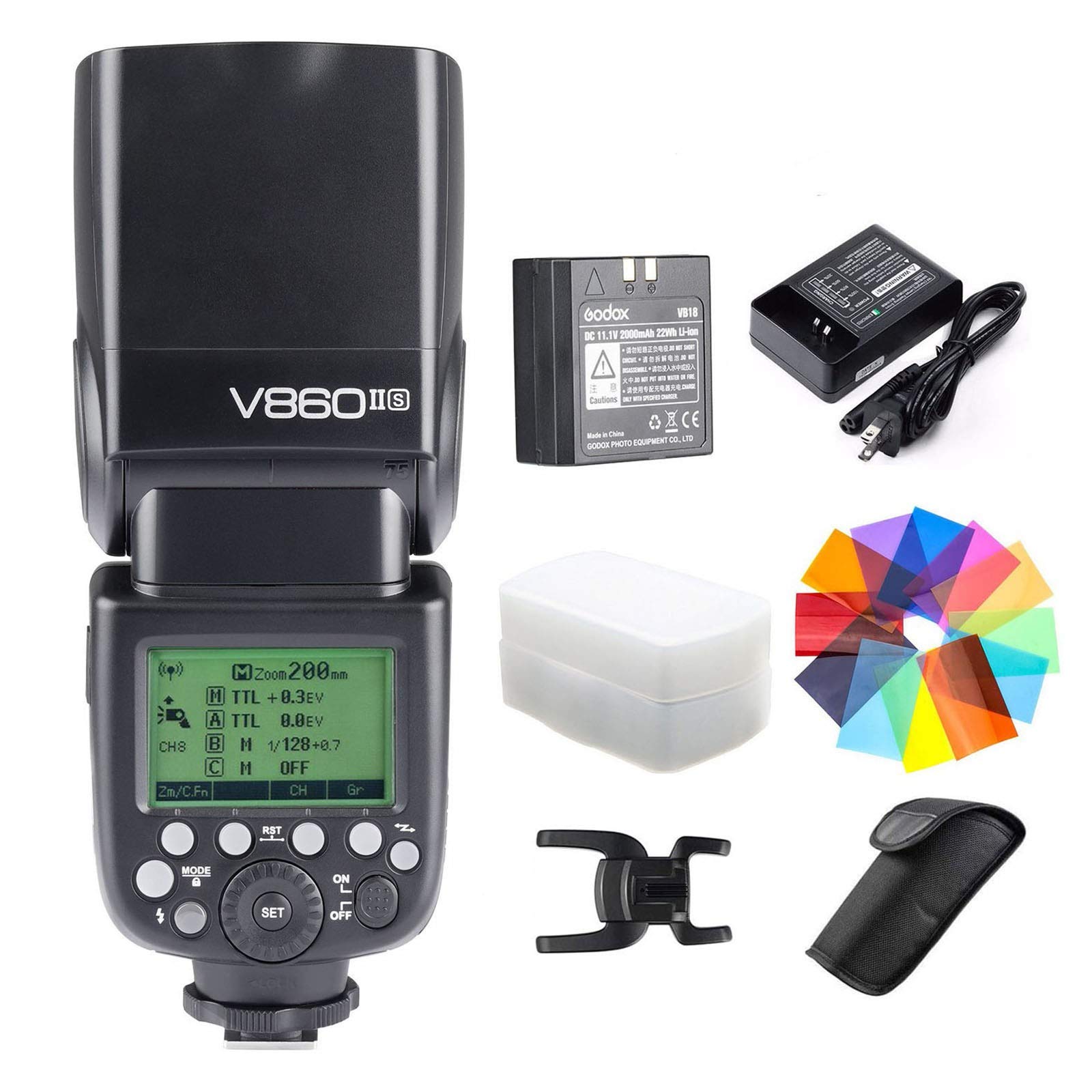 GODOX V860II-S Kit HSS 1/8000s GN60 2.4G TTL 1.5s Recycle Time Li-ion Battery Camera Flash Speedlite Light Compatible for Sony C