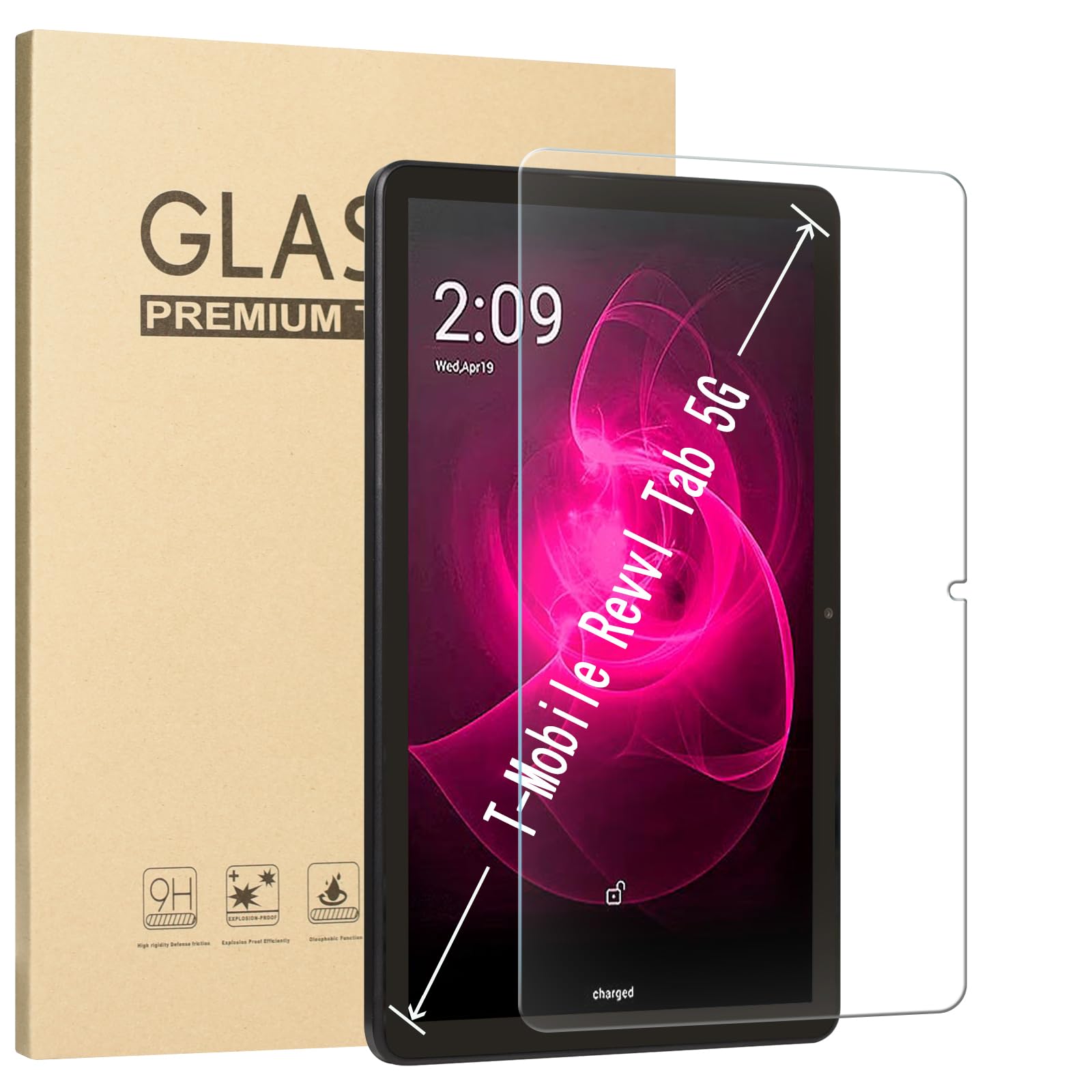 Acdream 1 Pack Screen Protector For T Mobile Revvl Tab 5G 10.36'' Tablet 2023 Release, Hd Tempered Glass Anti Fingerprints Bubbl