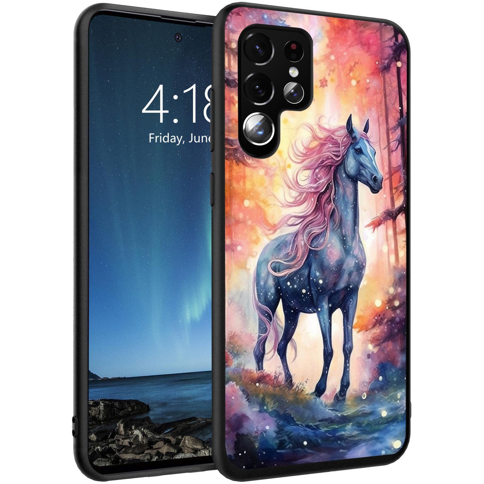 Dsrgrgfdj Designed For Galaxy S24 Ultra Case 6.8 Inch,Ultra-Thin Silicone Anti-Scratch And Shock-Proof Bumper Cover - Horse