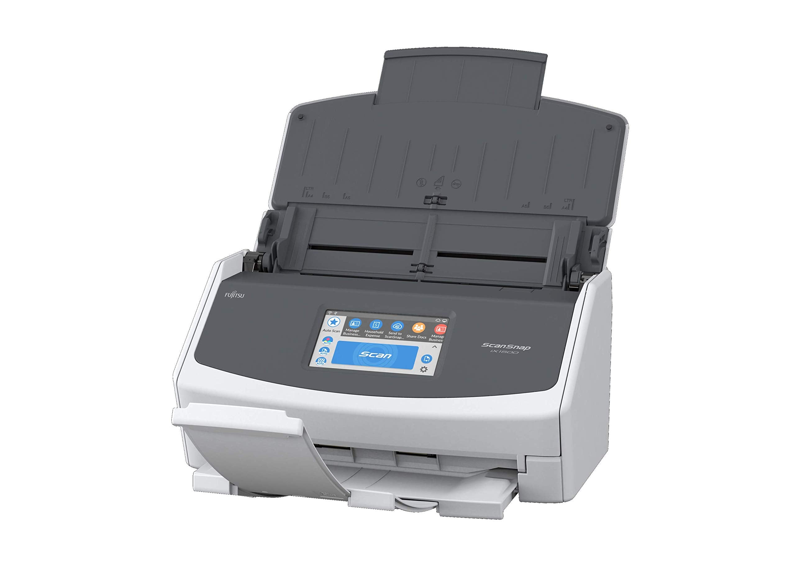 Fujitsu Scansnap Ix1500 Color Duplex Document Scanner With Touch Screen For Mac Or Pc, White (2018 Release)