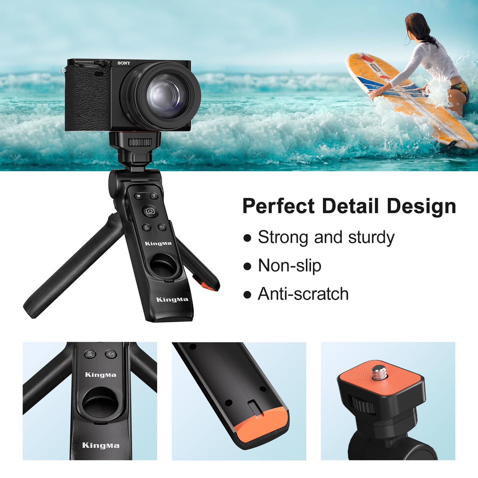 King Ma Camera Mini Tripod With Remote Handle Camera Tripods Small Camera Holder Compatible With Sony Zv 1F Zv E10 Zv 1 Zv E1 Rx