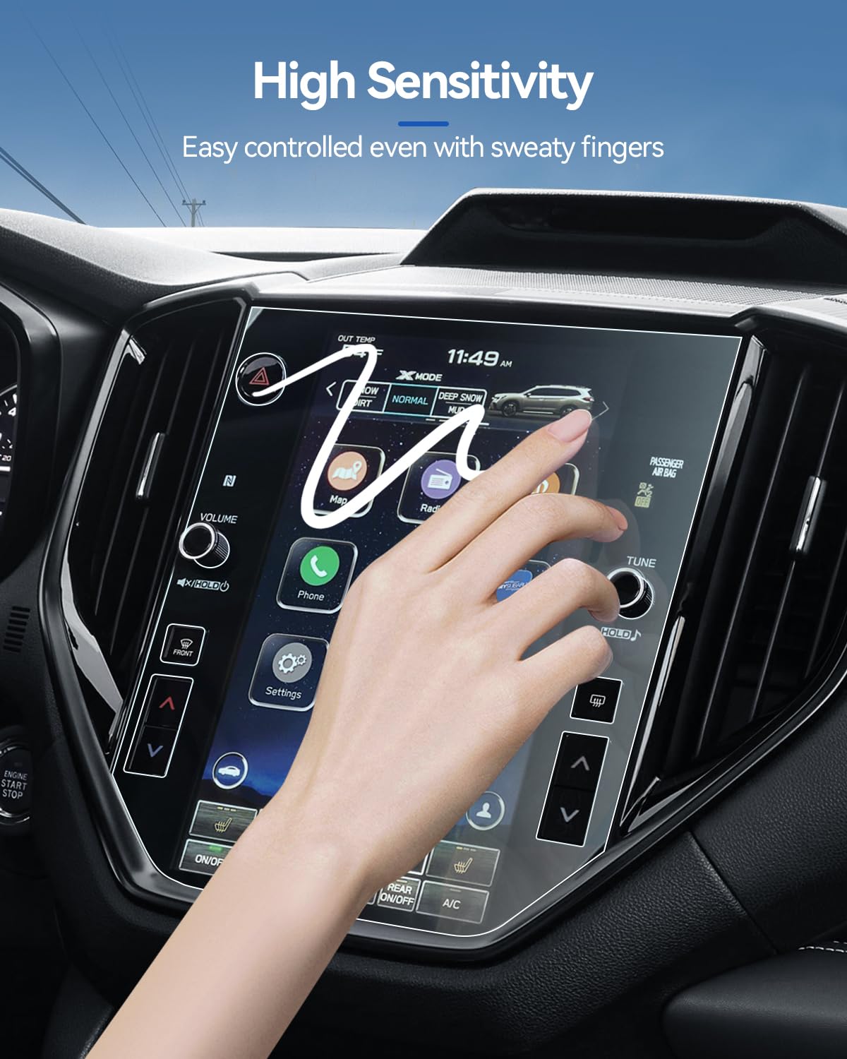 Lantu 2 Pack Ascent Screen Protector For 2023 2024 Subaru Ascent 11.6 Tempered Glass Center Control Touchscreen Car Navigation P