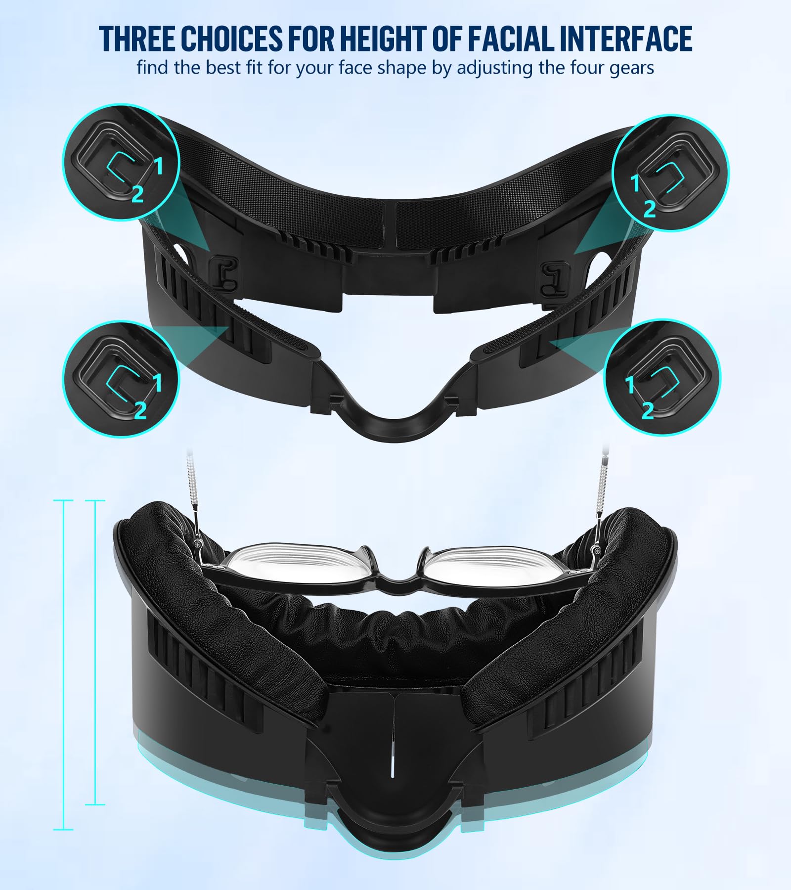 Yrxvw Facial Interface & Face Pad Cushion Compatible With Oculus/Meta Quest 3 Accessories, Replacement Pu Leather Foam Cushion,A