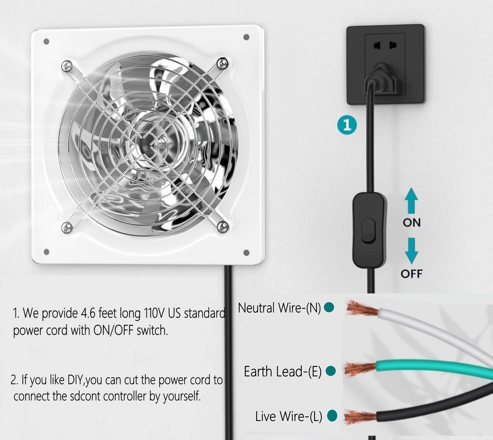 Aydomer 8 Inch Exhaust Fan Metal Ventilation Fan With Switch Window And Wall Mounted Extractor Warehouse Fan With Check Valve Fo