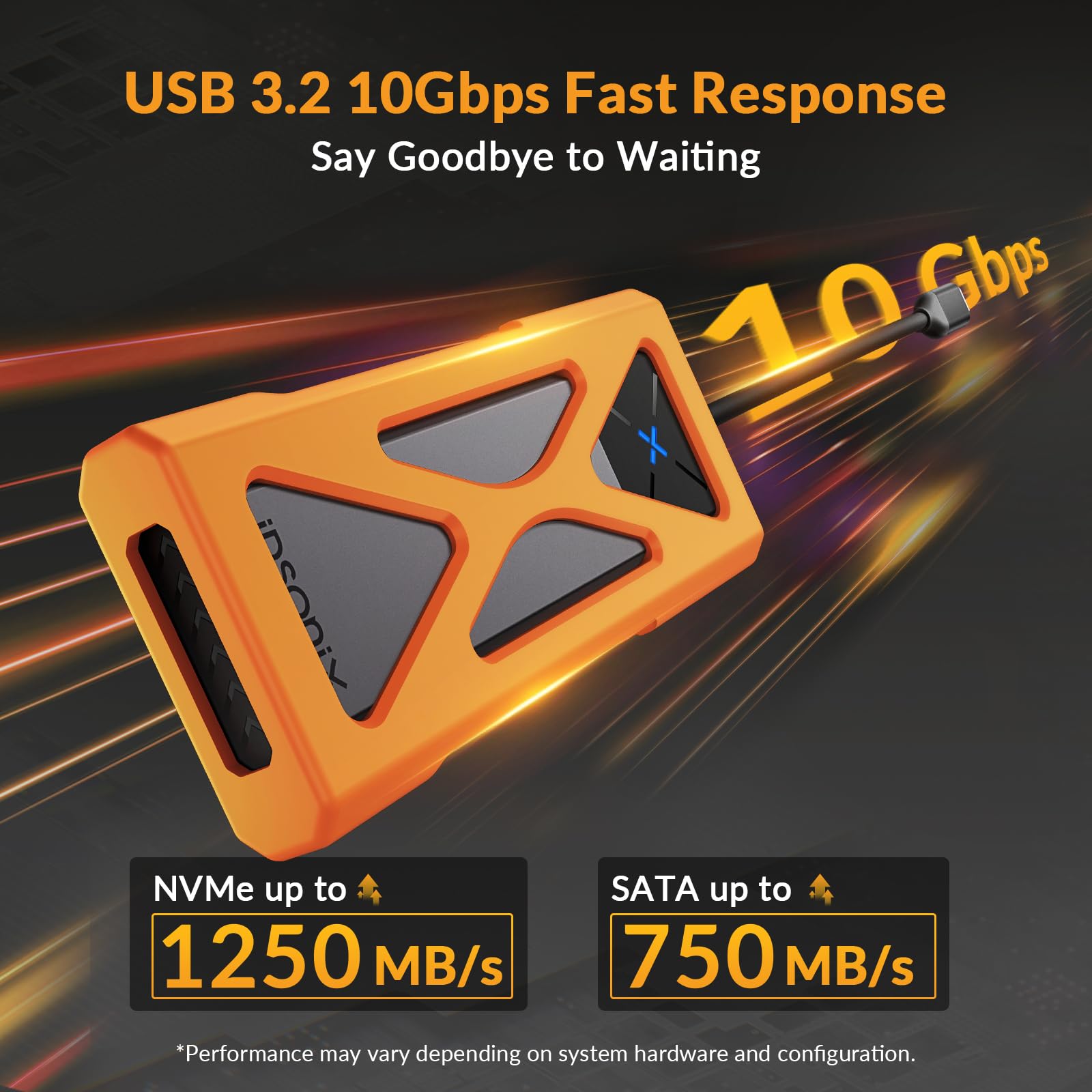 Idsonix M.2 Enclosure Adapter Nvme Enclosure [Integrated Design With Heavy Duty Protector], Nvme To Usb C 10Gbps, M.2 To Usb 3.2 Gen2 With Uasp Trim, Ssd Enclosure Support M.2 Nvme Pcie & Ahci Sata