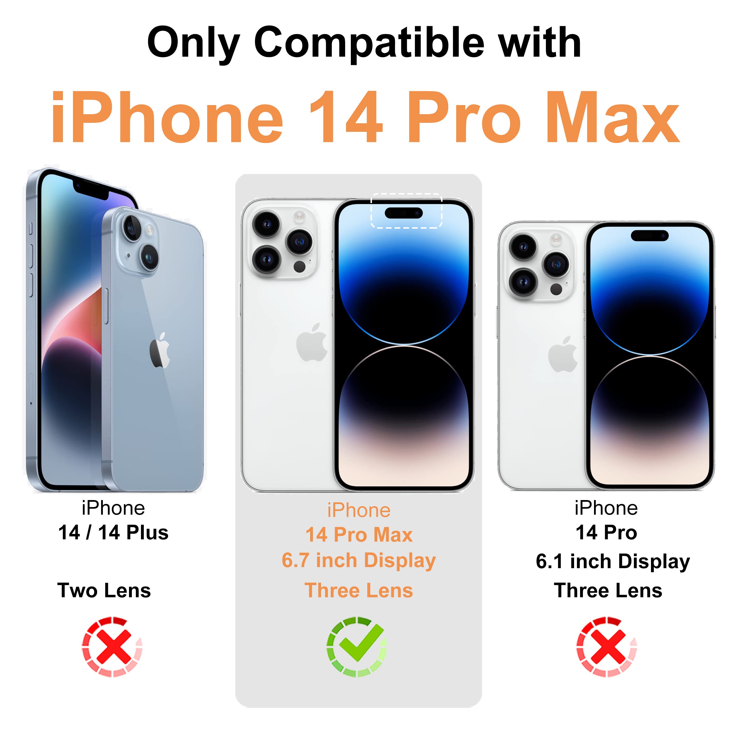 Wuwedo iPhone 14 Pro Max Clear Card Case Slim TPU Wallet with Card Holder