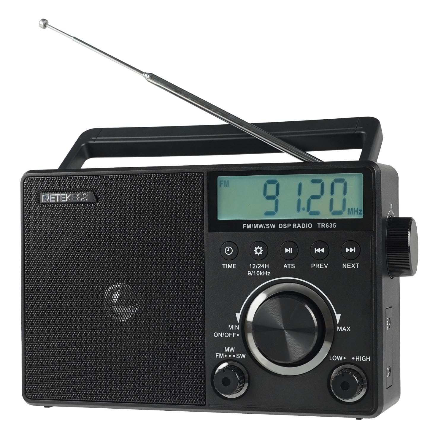 Retekess Tr635 Portable Digital Radio,Am Fm Shortwave Radio With Best Reception,Backlight Lcd Display,Clock,Battery Operated Radio Or Ac Power,For,Elder,Home