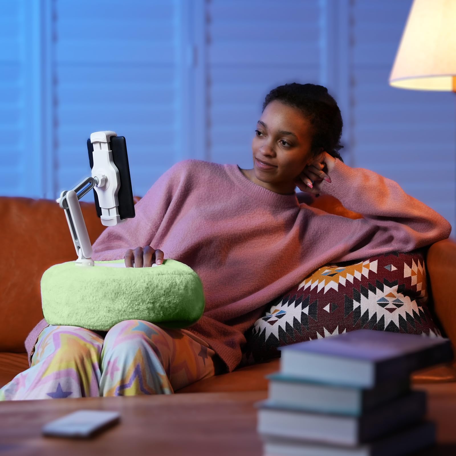 Supedesk Tablet Pillow Stand For Reading, Adjustable Tablet Pillow Stand For Lap With Detachable Bowl, Fits 4.7'' 13'' Kindle/Ph