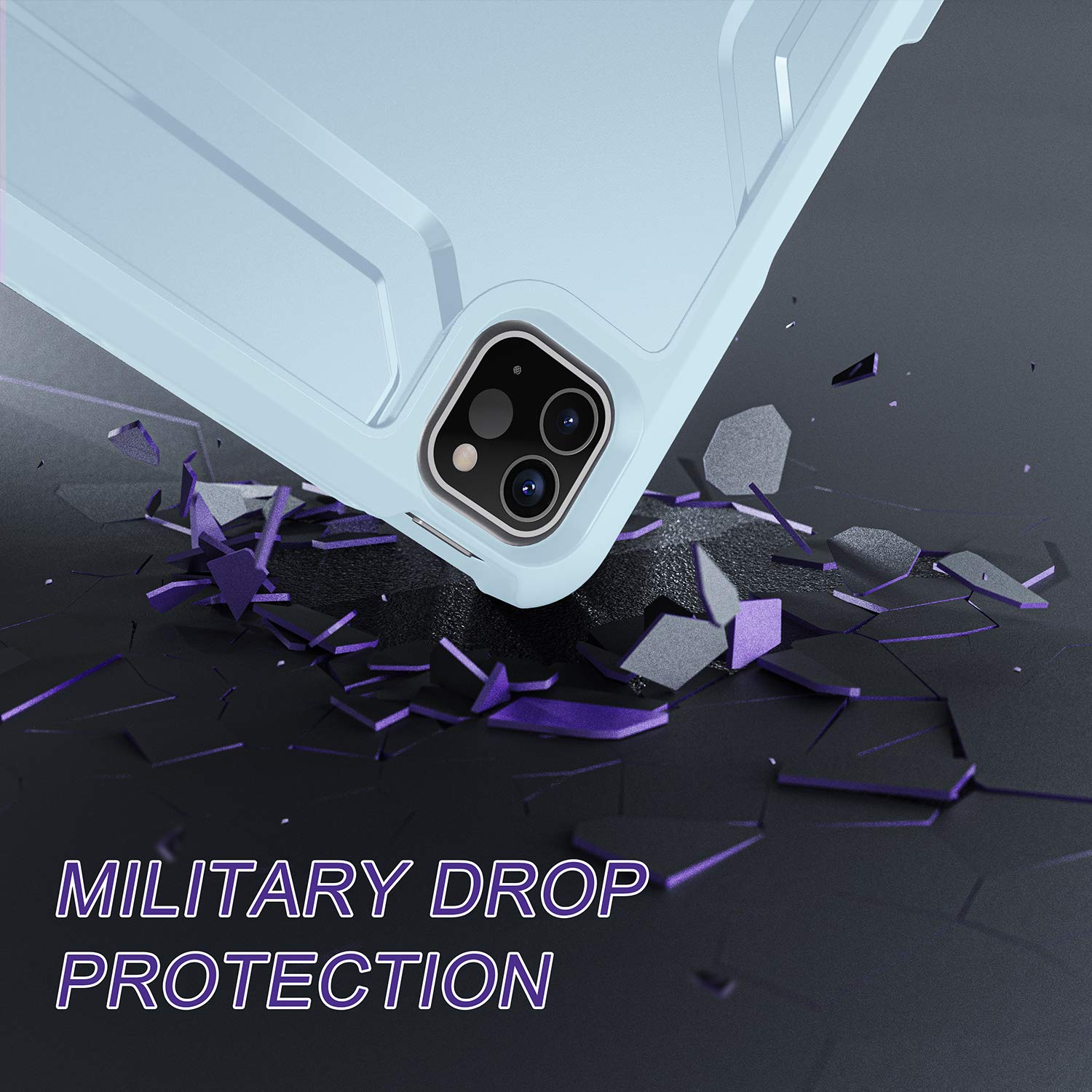 Soke Case For Ipad Pro 11 Inch 2022/2021/2020/2018/Ipad Air 5Th/4Th Generation,Built In Screen Protector   Support 2Nd Apple Pencil Charging   Heavy Duty Rugged Protective Kickstand Case   Sky Blue