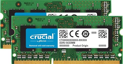 Crucial Technology 8Gb Kit (4Gbx2), 204 Pin Sodimm, Ddr3 Pc3 10600,