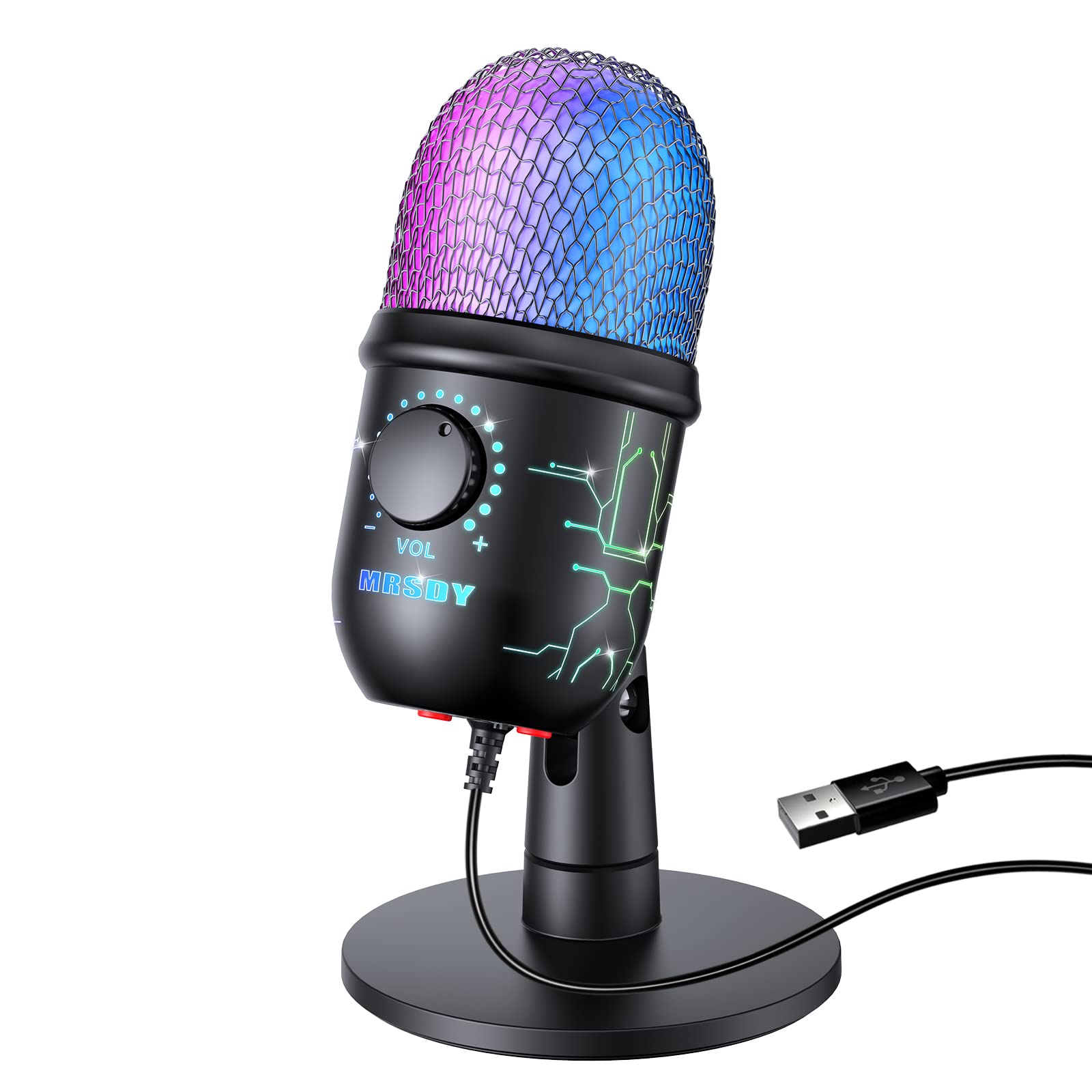Mrsdy Gaming Microphone, Usb Computer Microphone For Pc, Mac, Ps4/5, Condenser Podcast Mic For Studio Recording, Youtube, Stream