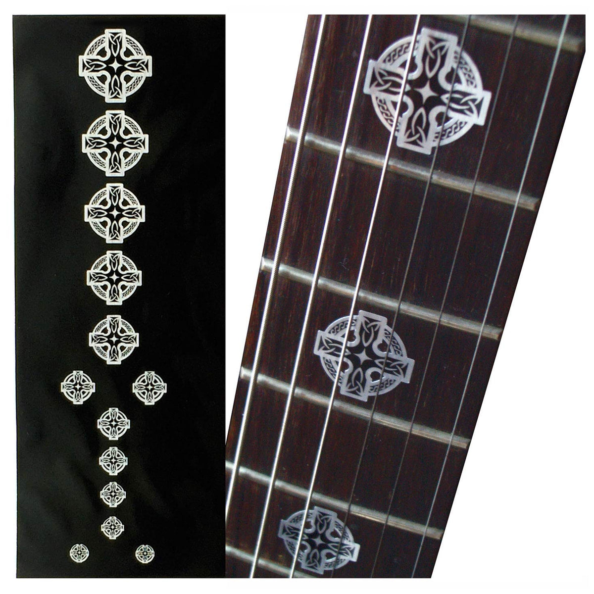 Jockomo Metallic Celtic Cross Guitar Inlay Sticker – Electroeshop