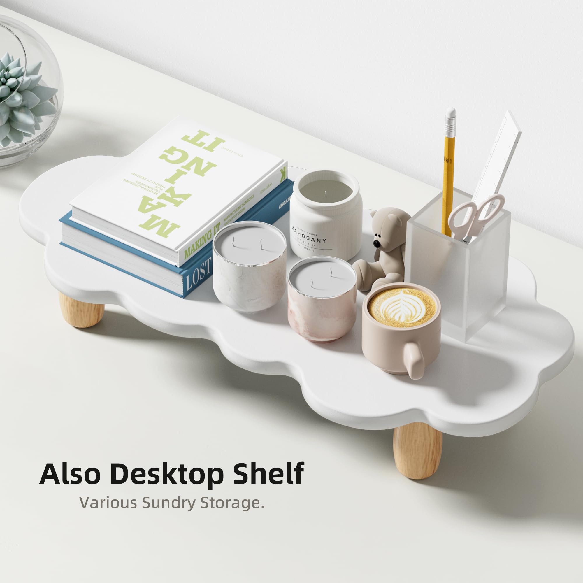 Afooyo Monitor Stand Riser,Sheep Shape Sturdy Wood Computer Monitor Stand, Monitor Stand Riser, Multi Purpose Desktop Organizer