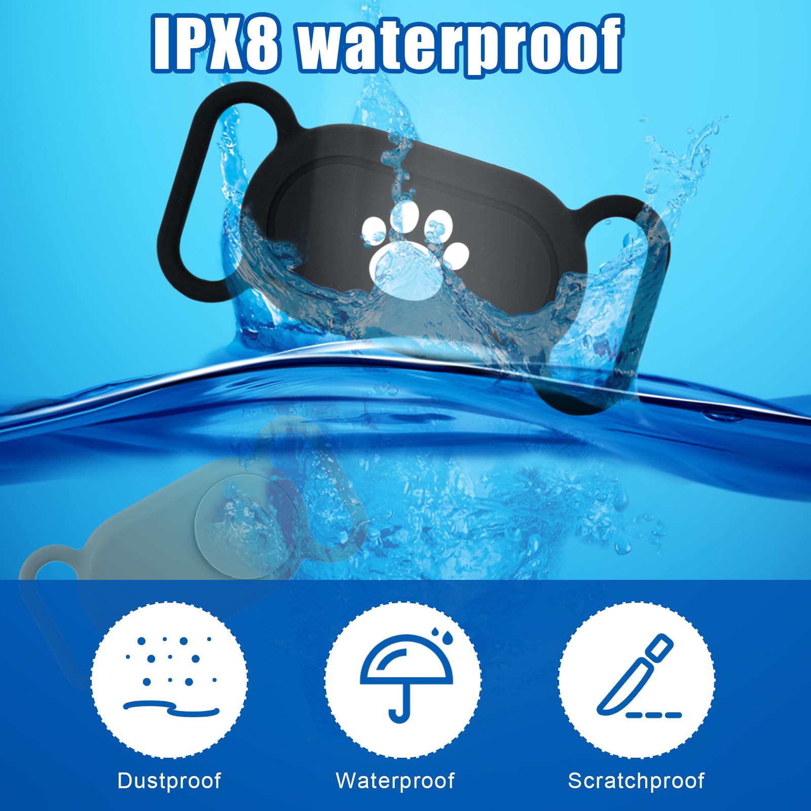For Samsung Galaxy Smarttag2 Dog Collar Holders, 2Pcs Waterproof Anti Loss Protective Cover Sleeve For Pet Dog Cat Collar Silico